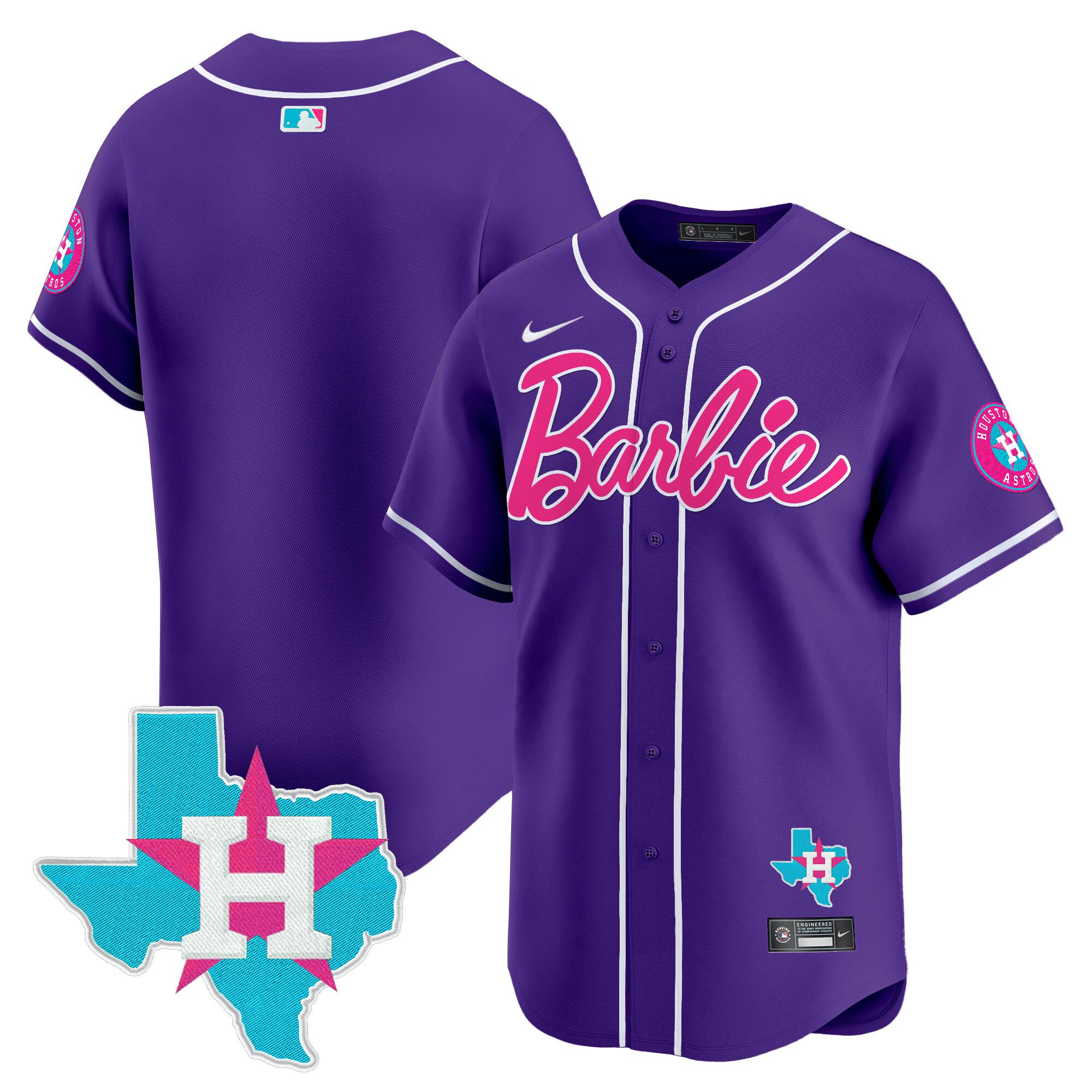 Unisex Houston Astros Barbie Vapor Premier Limited Purple Jersey - All Stitched