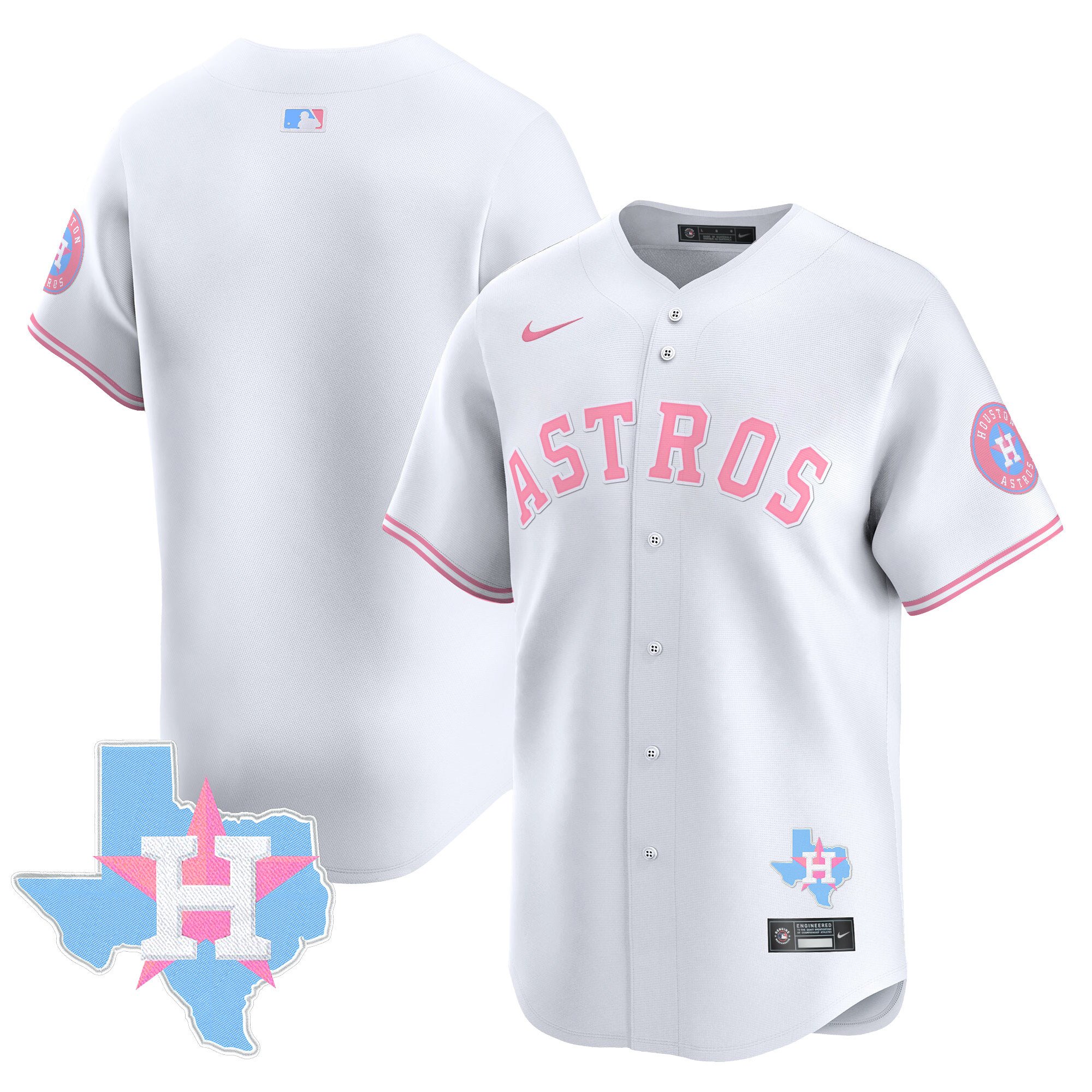 Unisex Houston Astros Bubblegum Pink Vapor Premier Limited White Jersey - All Stitched