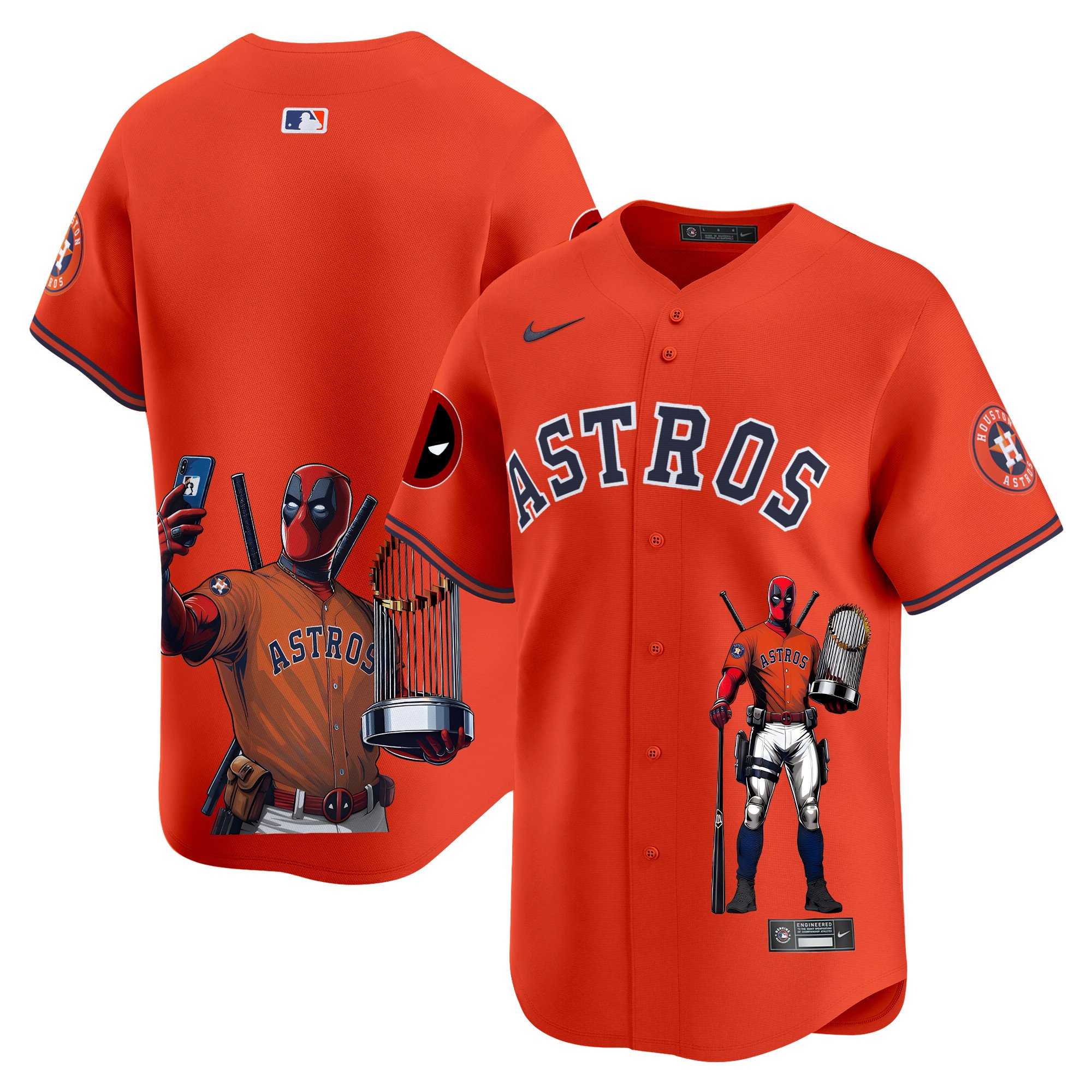 Unisex Houston Astros Deadpool Vapor Premier Limited Orange Jersey - Printed