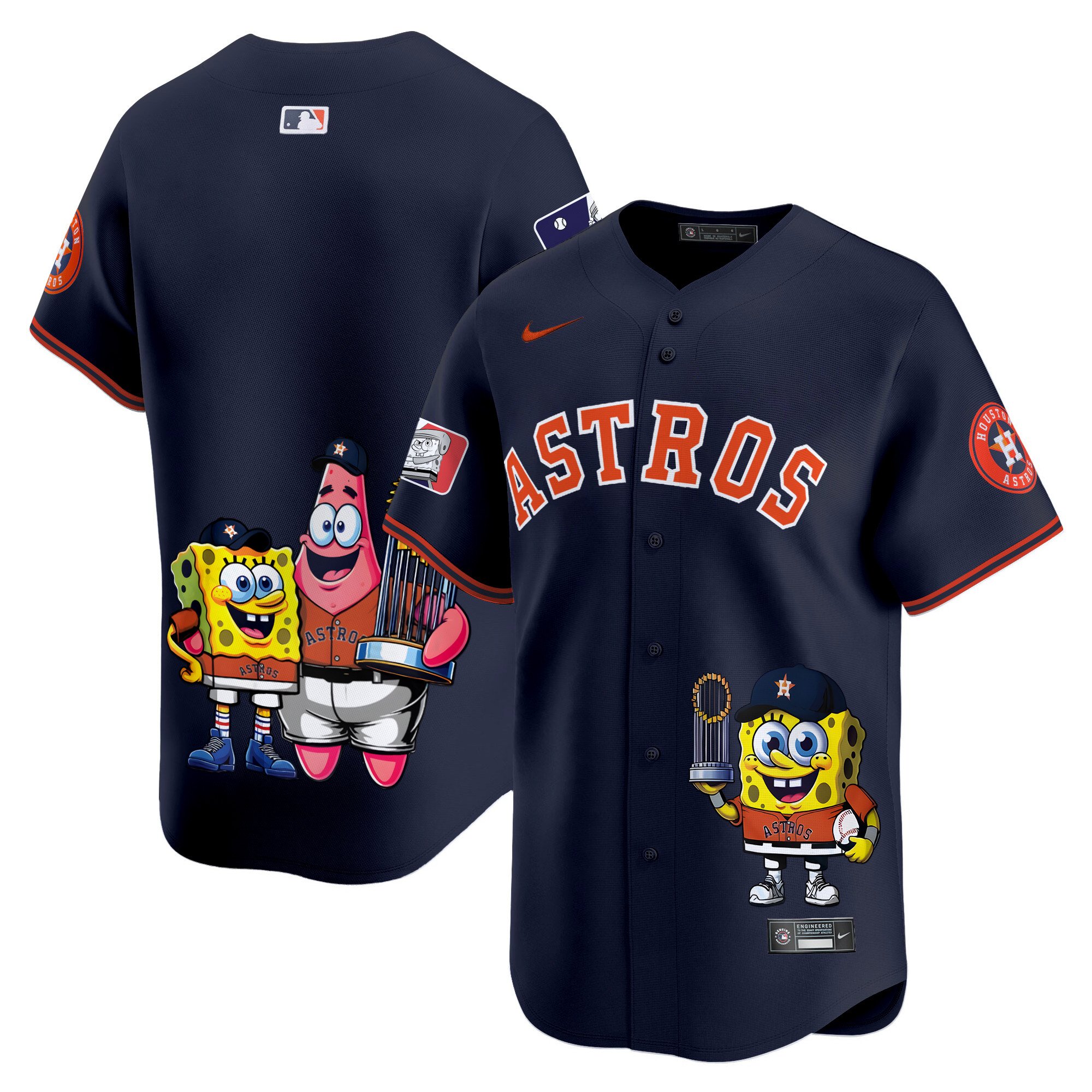 Unisex Houston Astros SpongeBob SquarePants Vapor Premier Limited Alternate Jersey - Printed
