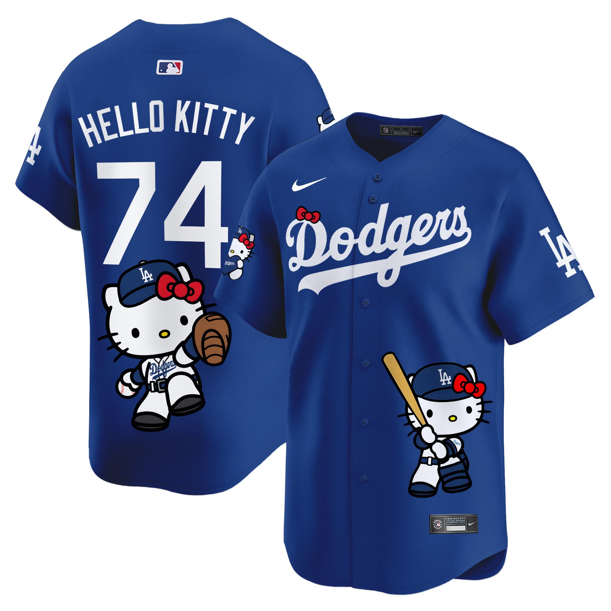 Unisex Los Angeles Dodgers Hello Kitty Vapor Premier Limited Hello Kitty Royal Jersey - Printed