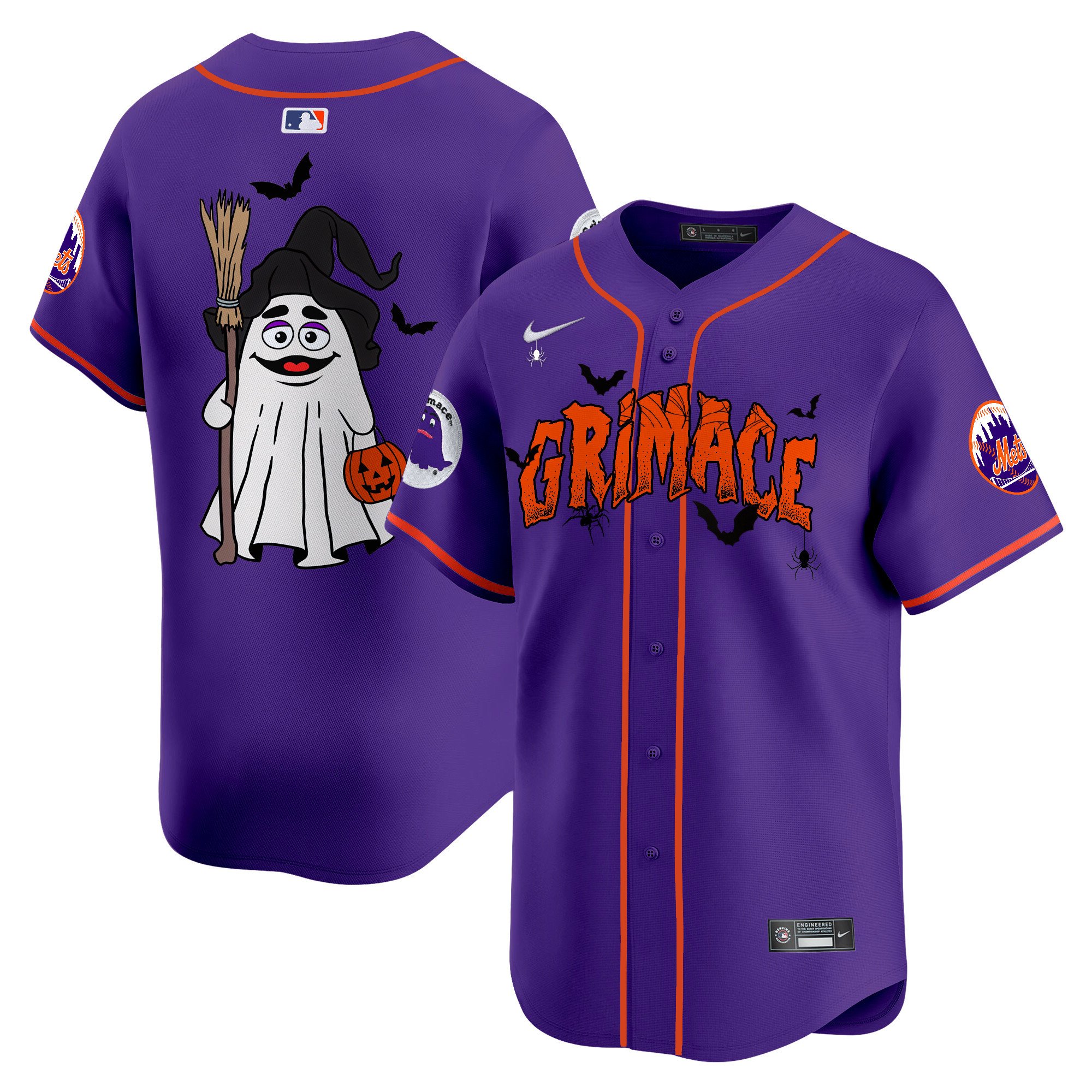 Unisex New York Mets Grimace Halloween Vapor Premier Limited Purple Jersey- Printed