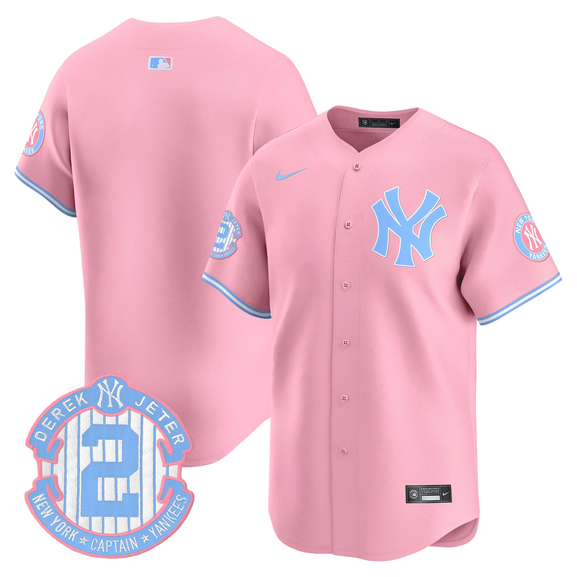 Unisex New York Yankees Bubblegum Pink Vapor Premier Limited Pink Jersey - All Stitched