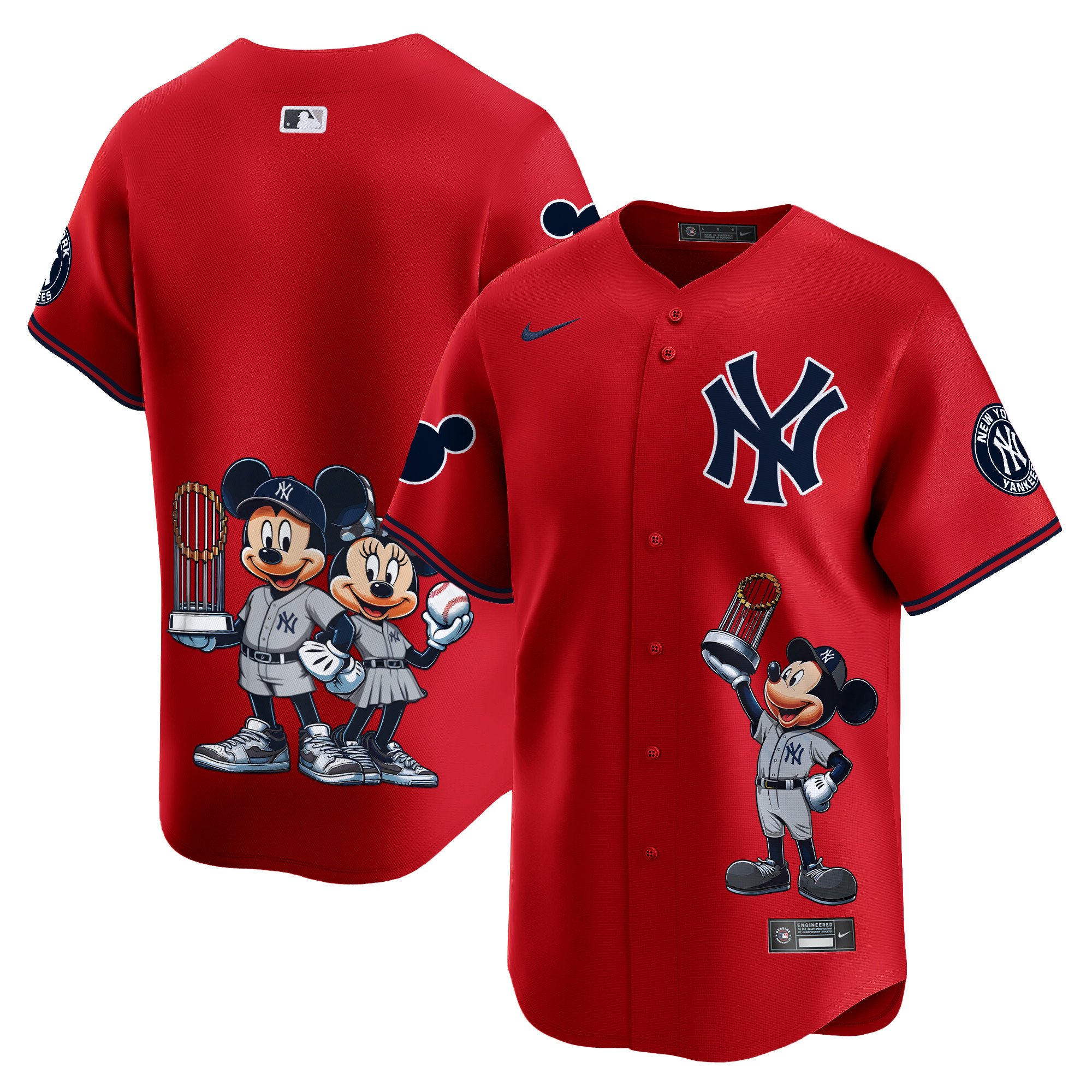 Unisex New York Yankees Mickey Vapor Premier Limited Red Jersey - Printed