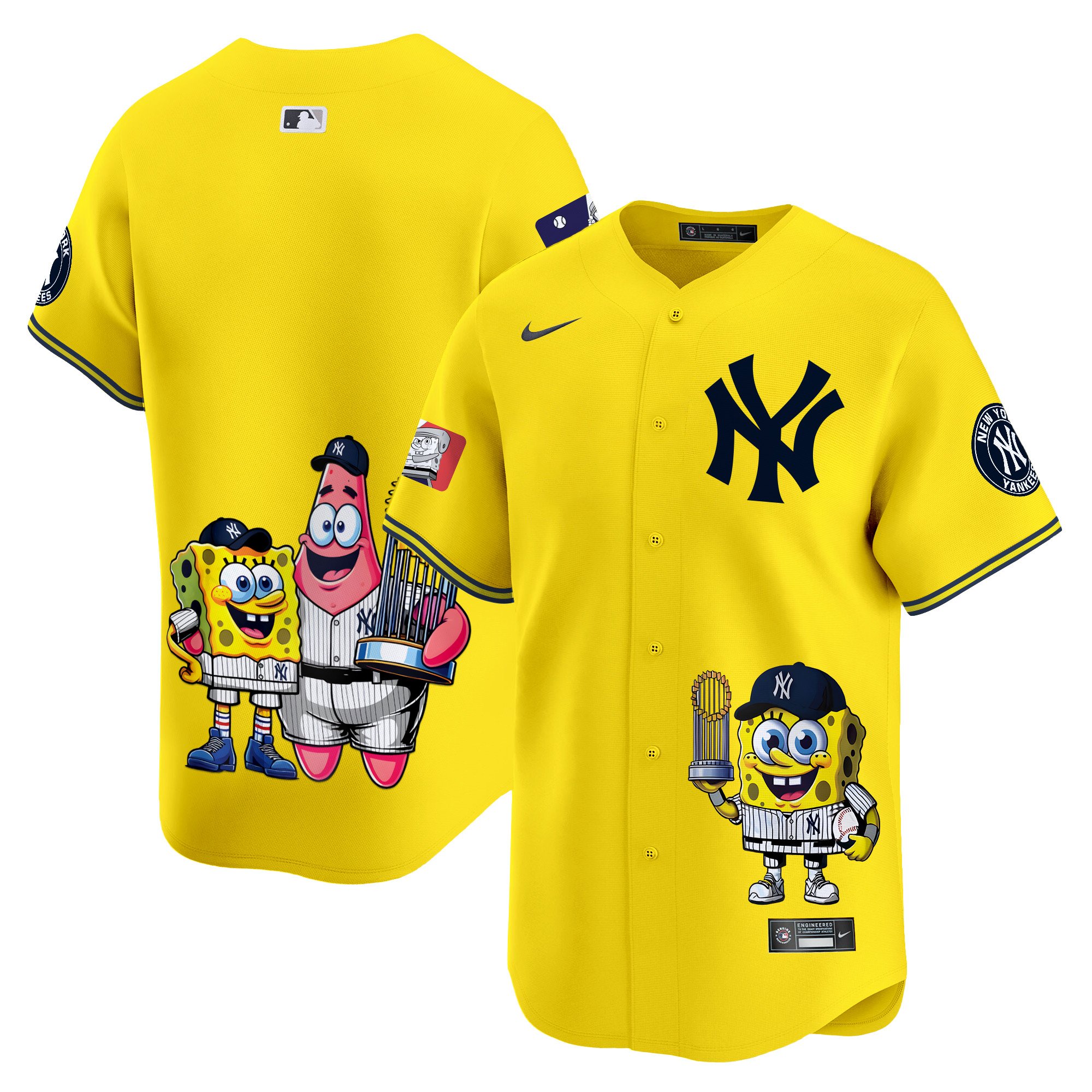 Unisex New York Yankees SpongeBob SquarePants Vapor Premier Limited Gold Jersey - Printed