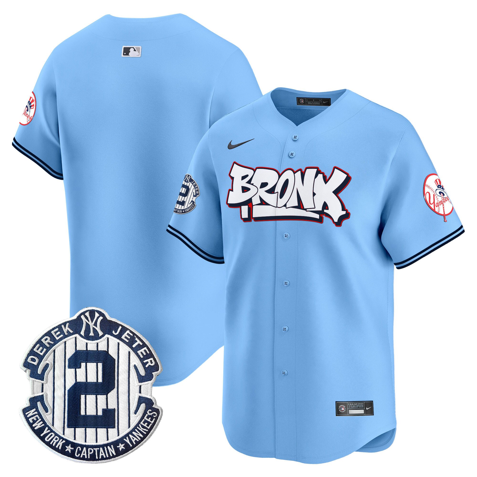 Unisex New York Yankees The Bronx Graffiti Vapor Premier Limited Blue Jersey V4 - All Stitched