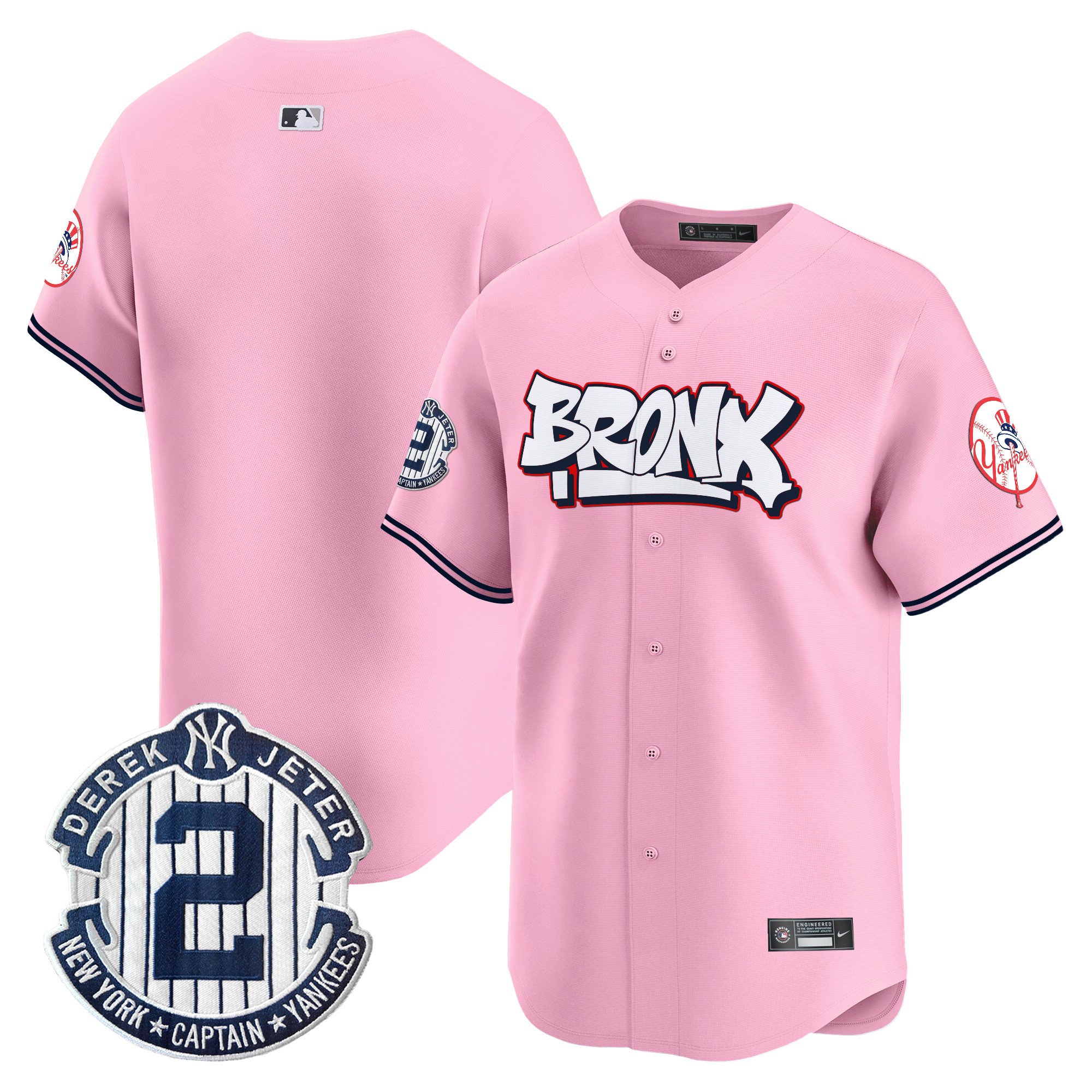 Unisex New York Yankees The Bronx Graffiti Vapor Premier Limited Pink Jersey V4 - All Stitched