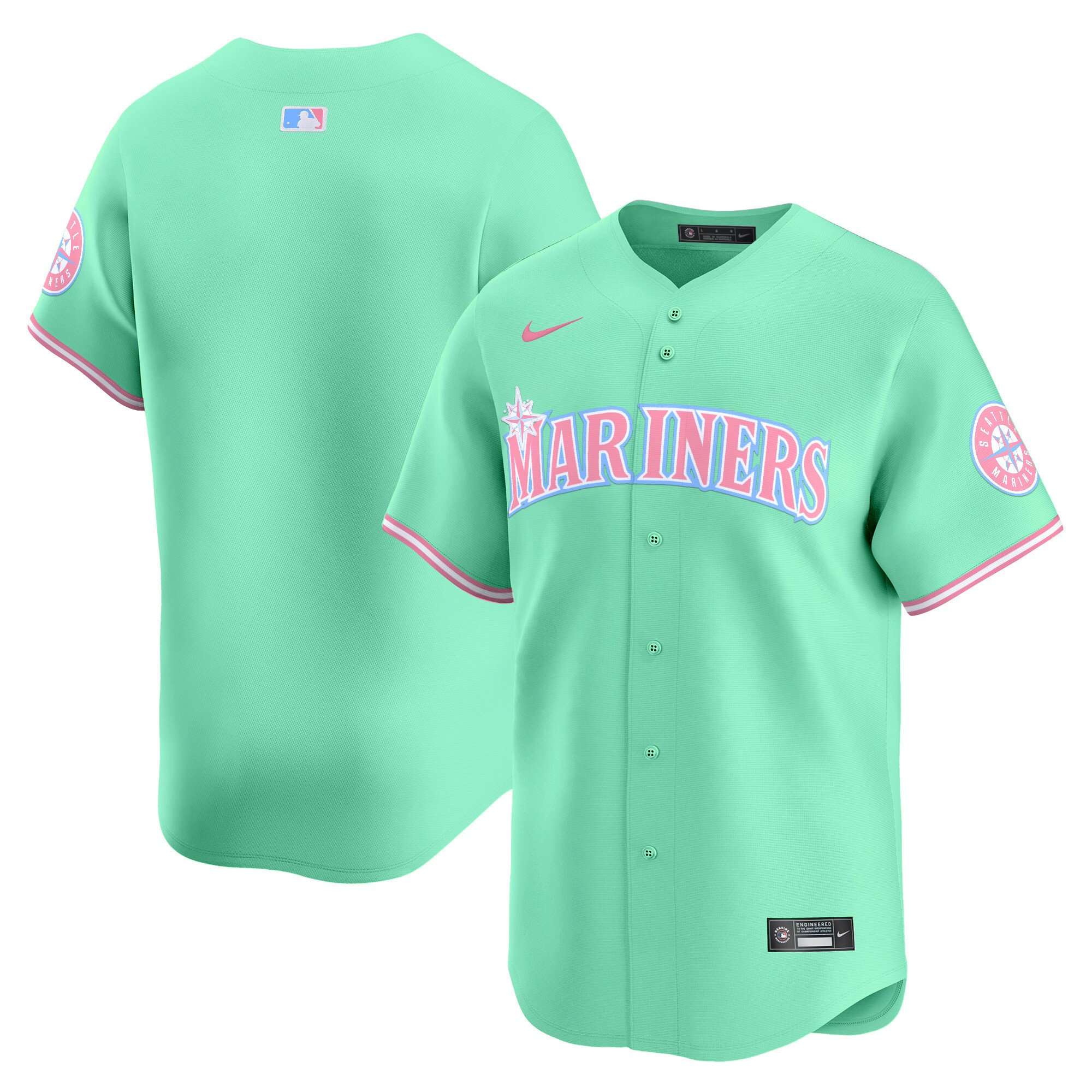 Unisex Seattle Mariners Bubblegum Pink Vapor Premier Limited Light Teal Jersey - All Stitched