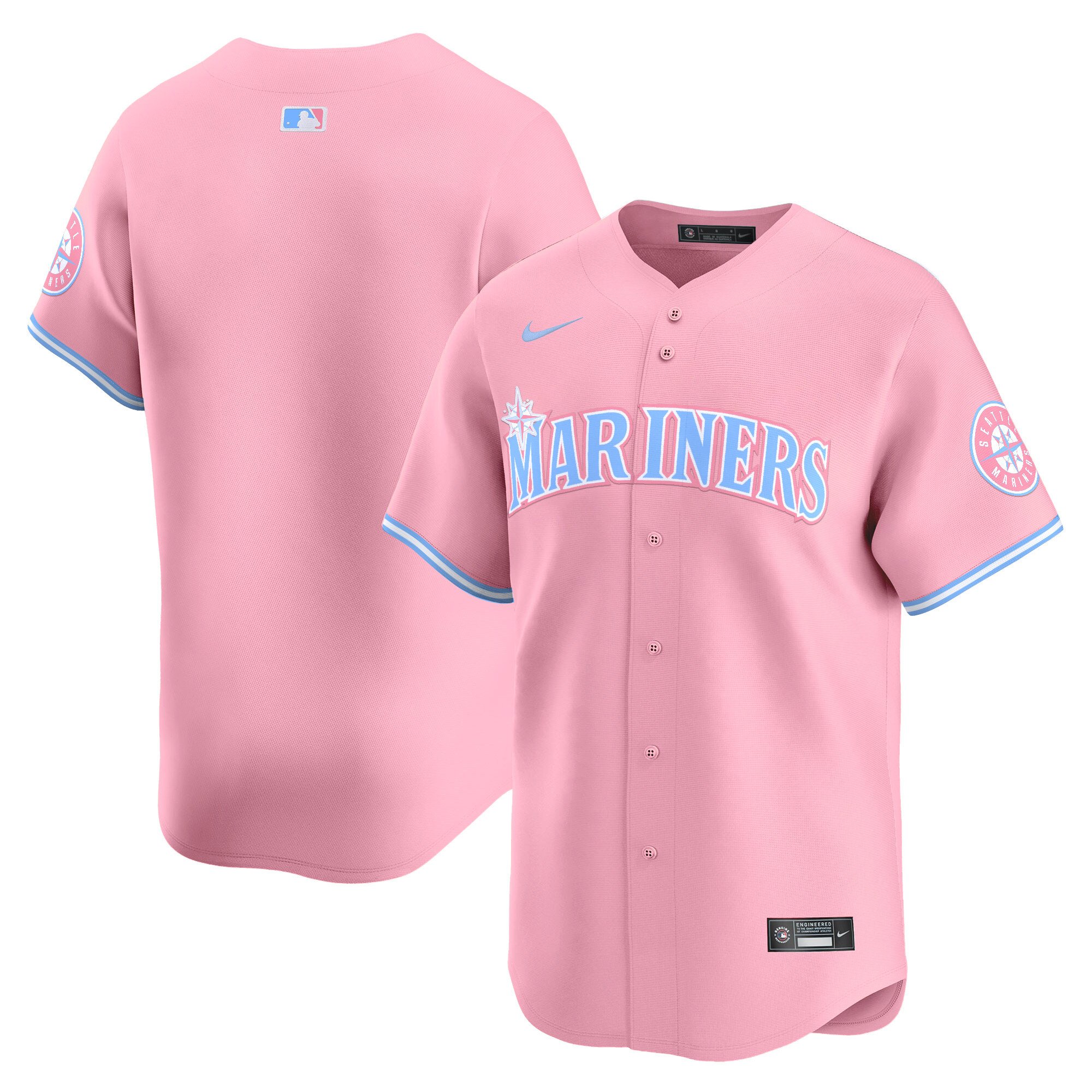 Unisex Seattle Mariners Bubblegum Pink Vapor Premier Limited Pink Jersey - All Stitched