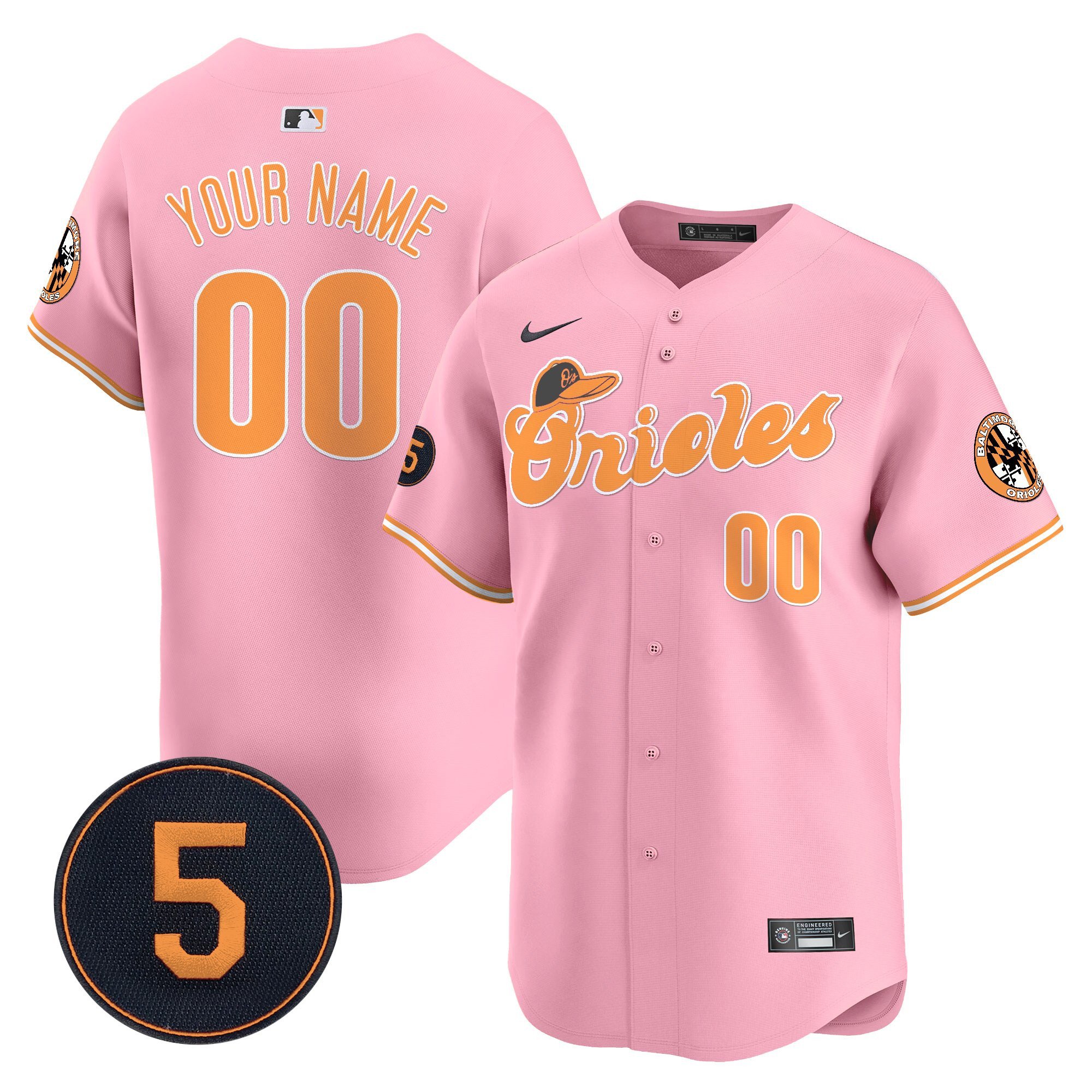 Unisex Unisex Baltimore Orioles Pastel Style Robinson Patch Vapor Premier Limited Custom Pink Jersey - All Stitched
