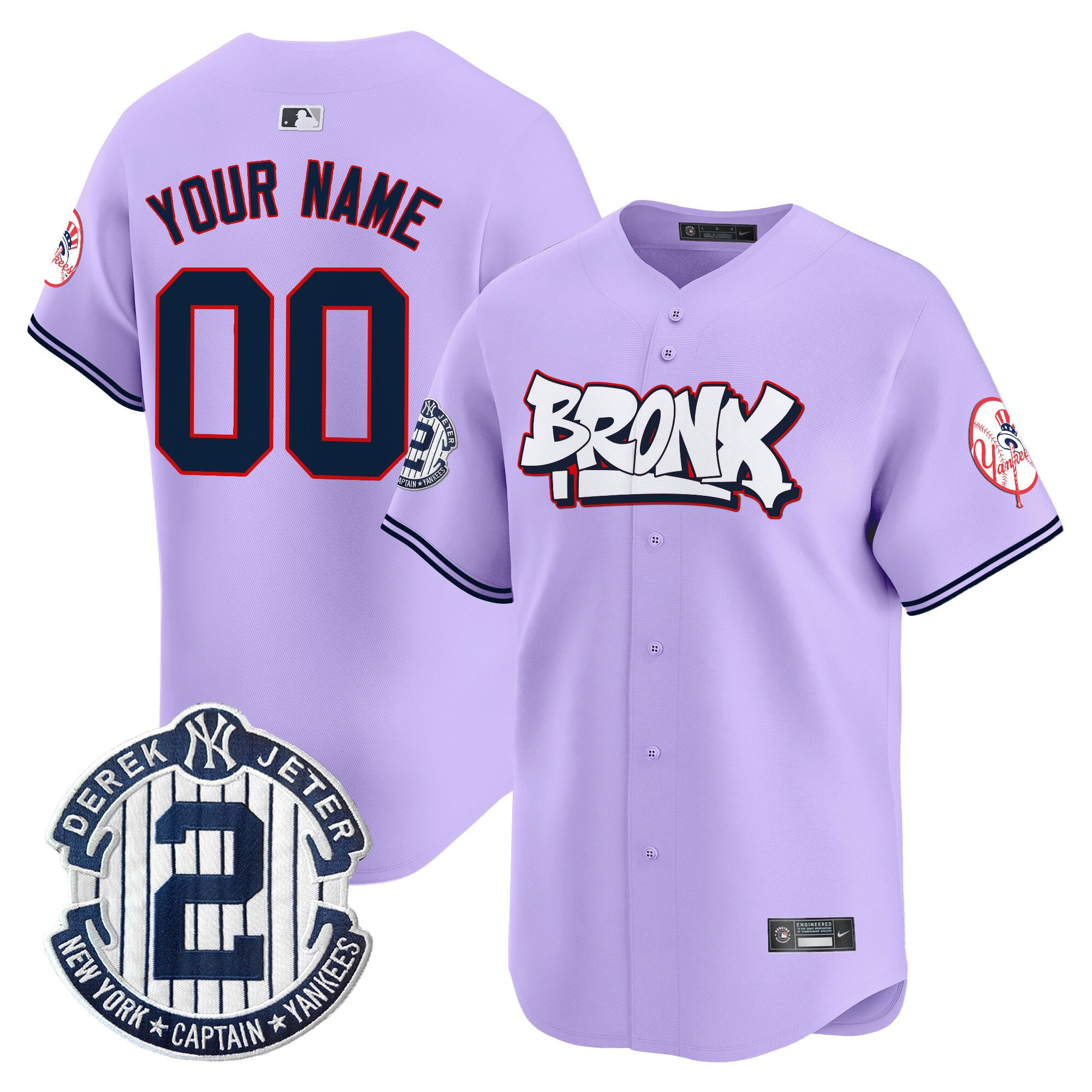 Unisex Unisex New York Yankees The Bronx Graffiti Vapor Premier Limited Custom Purple Jersey V4 - All Stitched