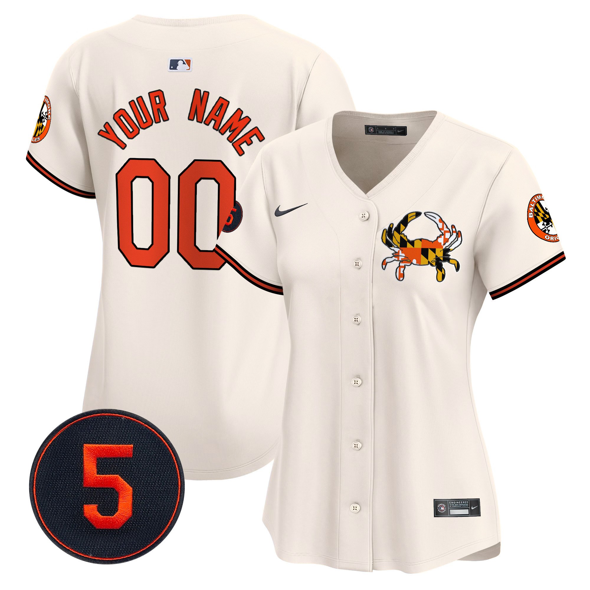 Women Baltimore Orioles Robinson Patch Vapor Premier Limited Custom Cream Jersey V3 - All Stitched