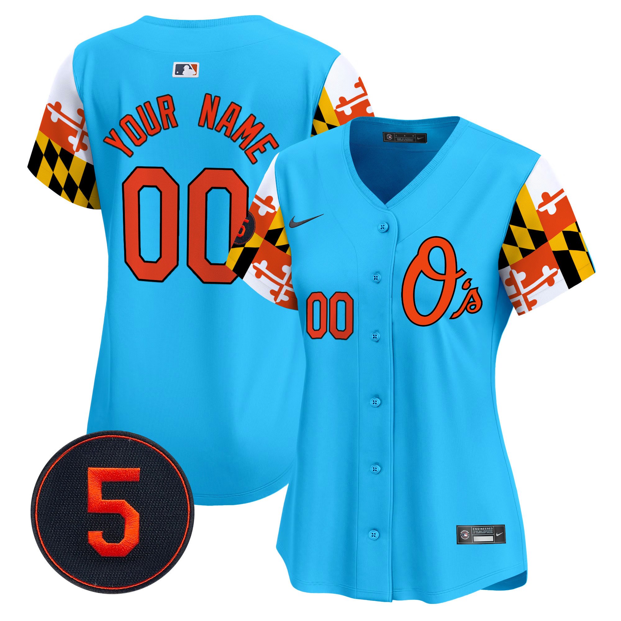 Women Baltimore Orioles Robinson Patch Vapor Premier Limited Custom Light Blue Jersey V5 - All Stitched