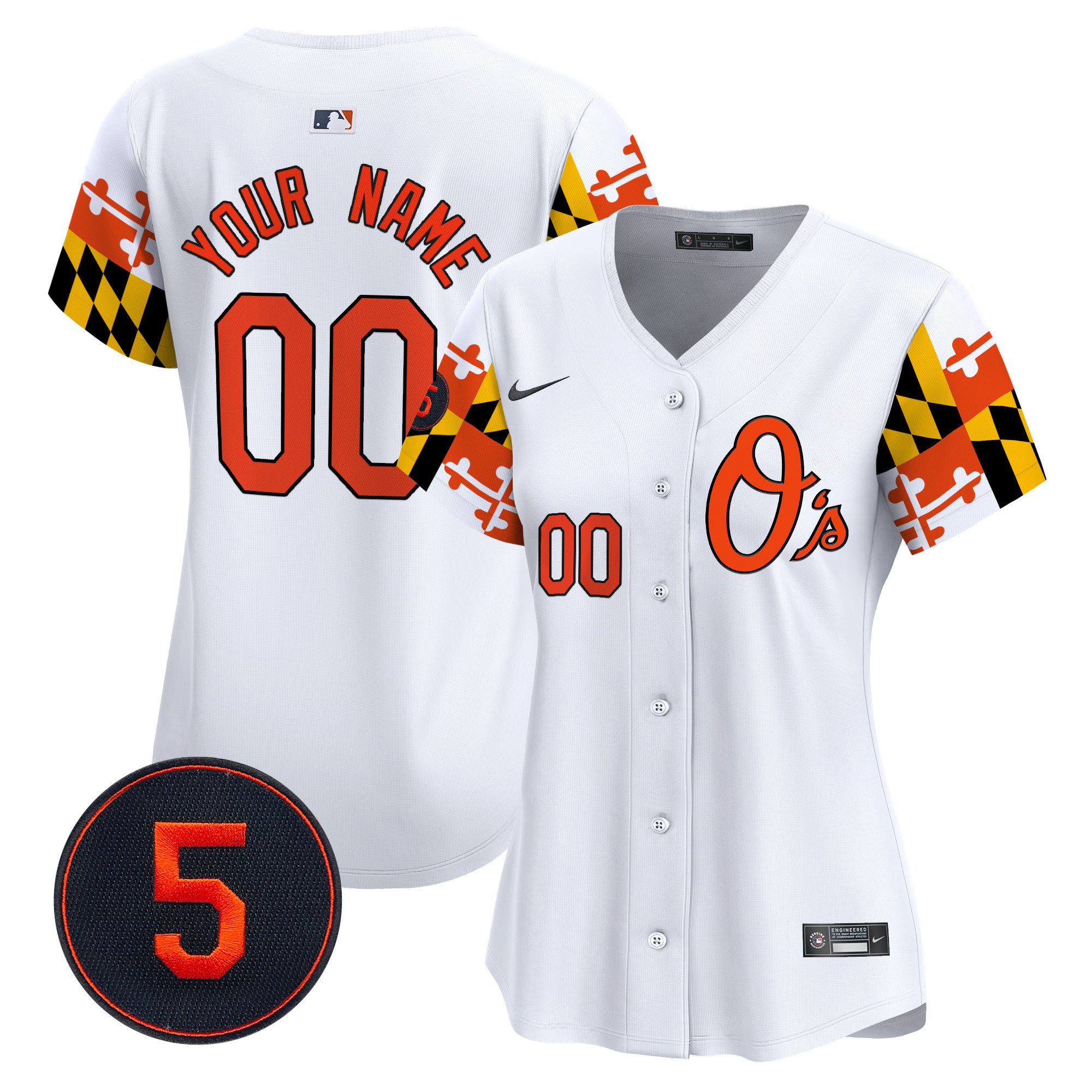 Women Baltimore Orioles Robinson Patch Vapor Premier Limited Custom White Jersey V5 - All Stitched