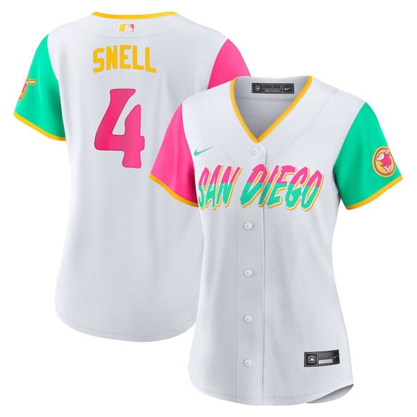 Women Blake Snell San Diego Padres Cool Base "Vibrant" City Connect Jersey 2022 - All Stitched