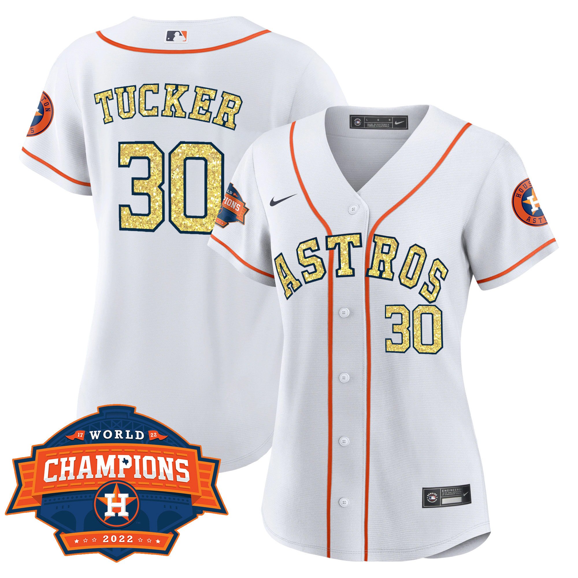 Women Cool Base Yordan Â¡lvarez Houston Astros Special White Gold 2022 World Series Champions Patch Jersey Ã± All Stitched