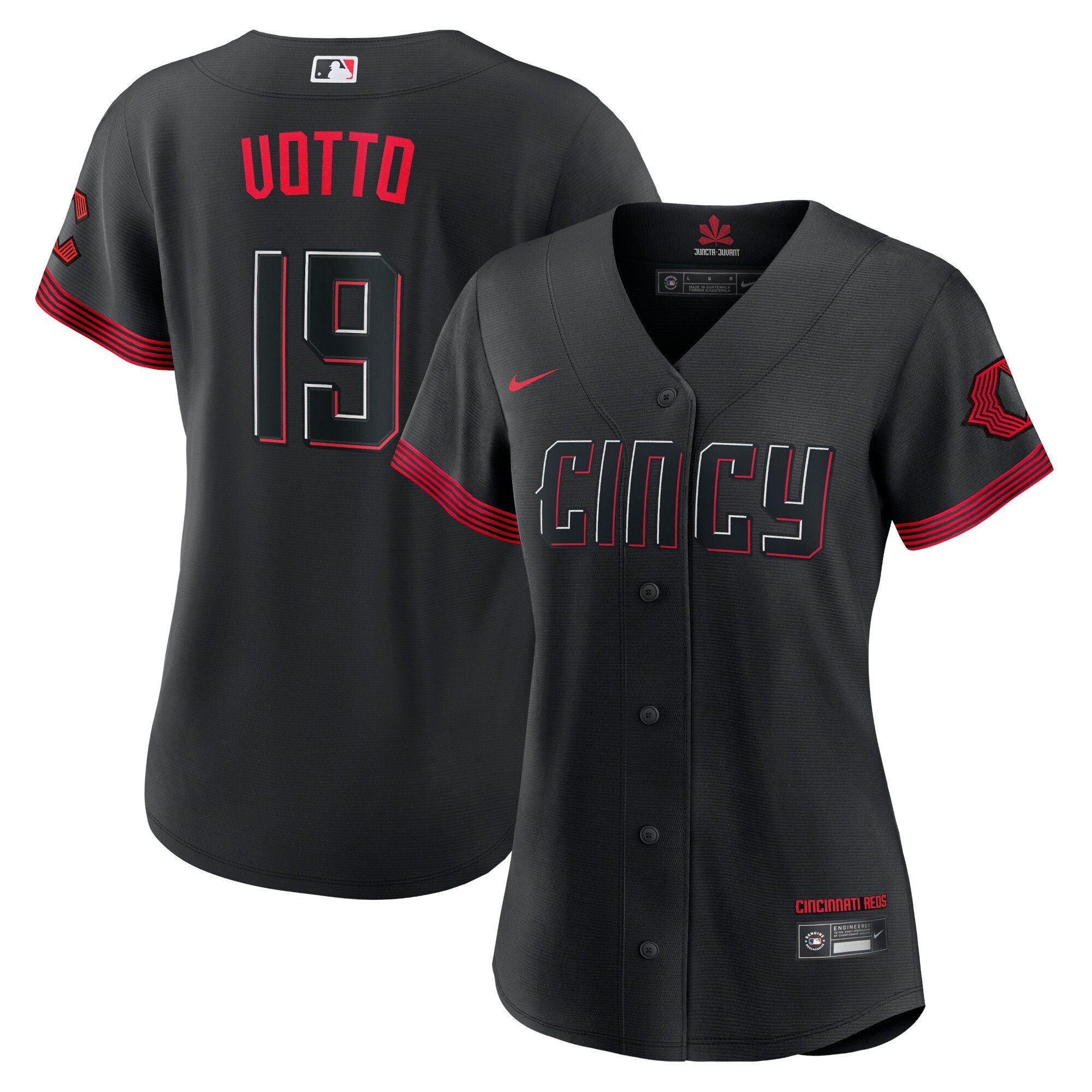 Women Joey Votto Women's Cincinnati Reds Black 2023 City Connect Flex Jersey - All Stitched