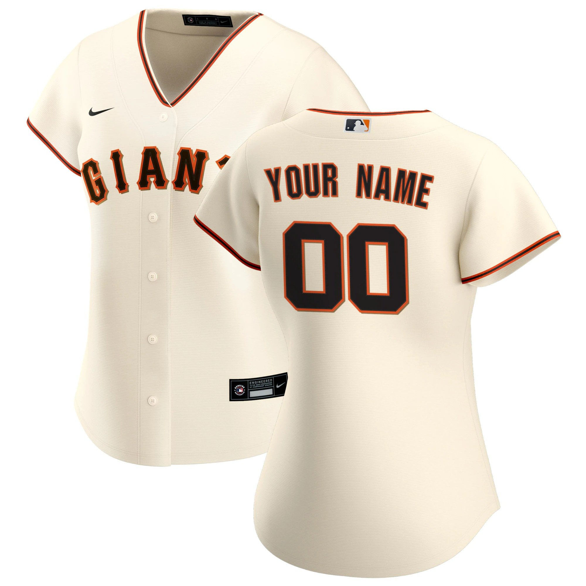 Women Women's San Francisco Giants Custom Cream Jersey - All Stitched