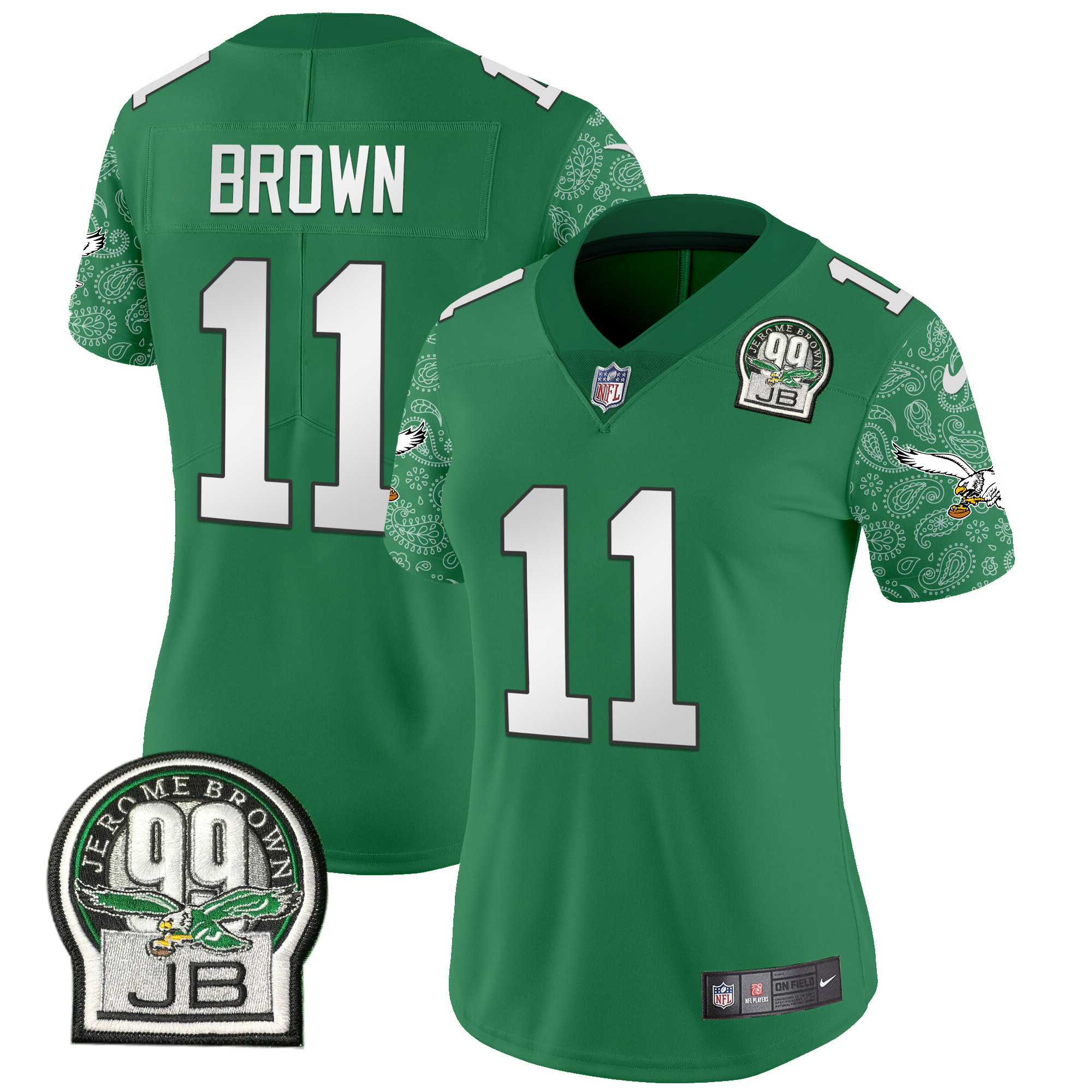 Women's A.J. Brown Philadelphia Eagles Kelly Green Vapor Limited Kelly Green Jersey V4 - All Stitched