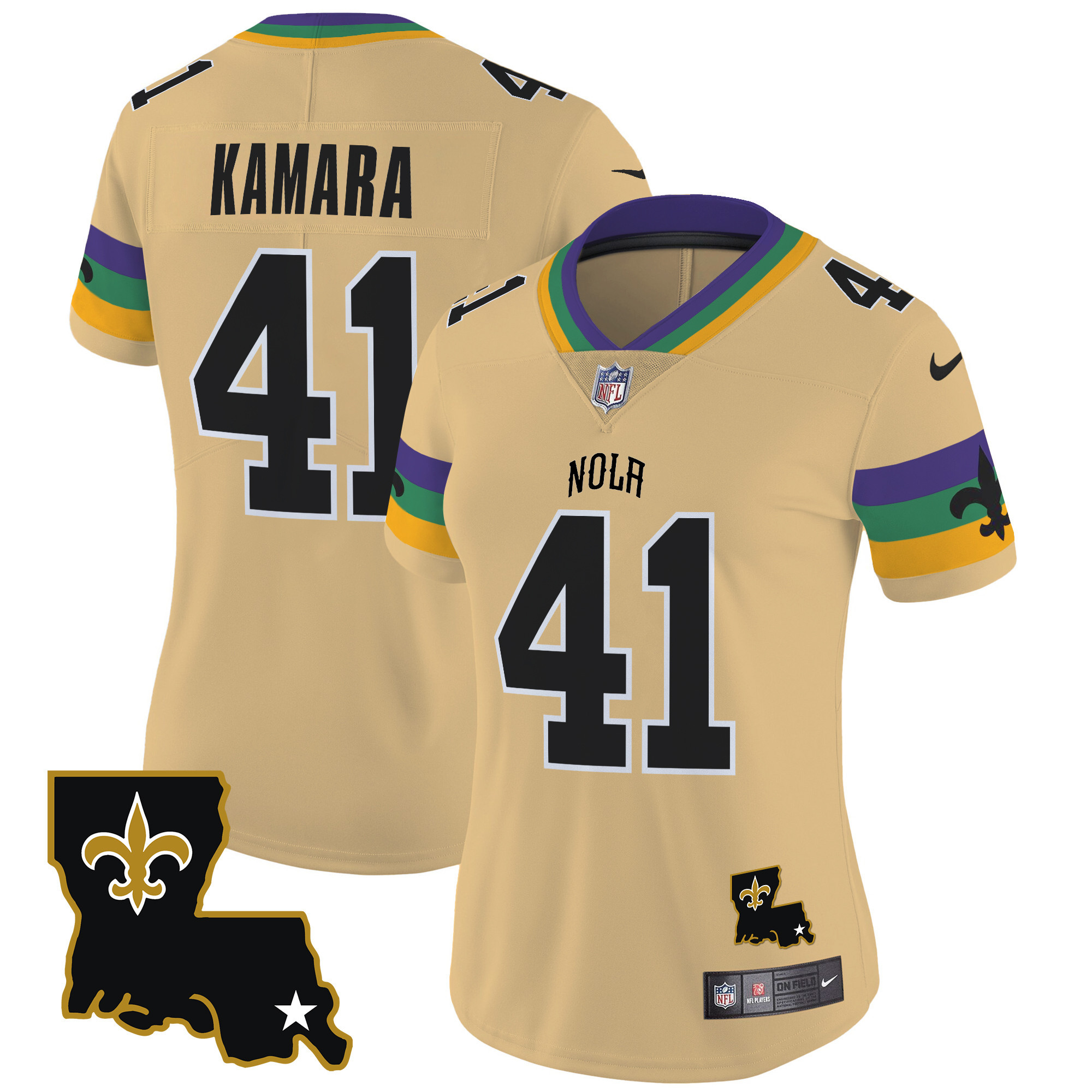 Women's Alvin Kamara New Orleans Saints 2024 New Orleans City Vapor Limited Gold Jersey - All Stitched