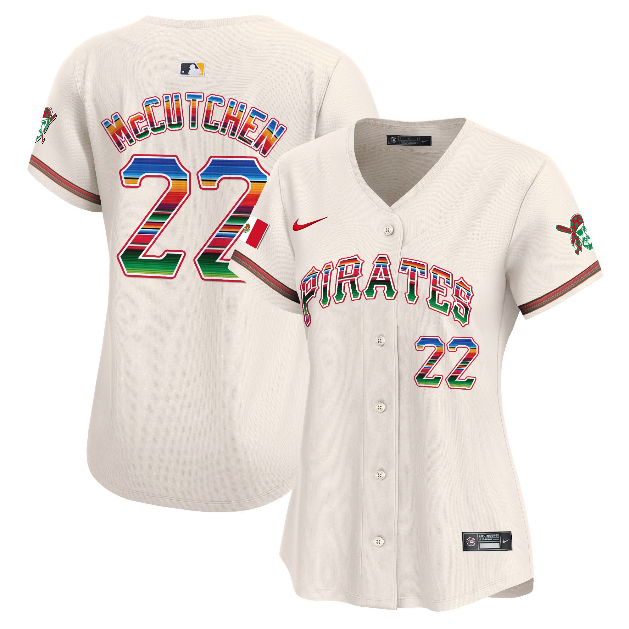 Women's Andrew McCutchen Pittsburgh Pirates Mexico Vapor Premier Limited Cream Jersey - All Stitched