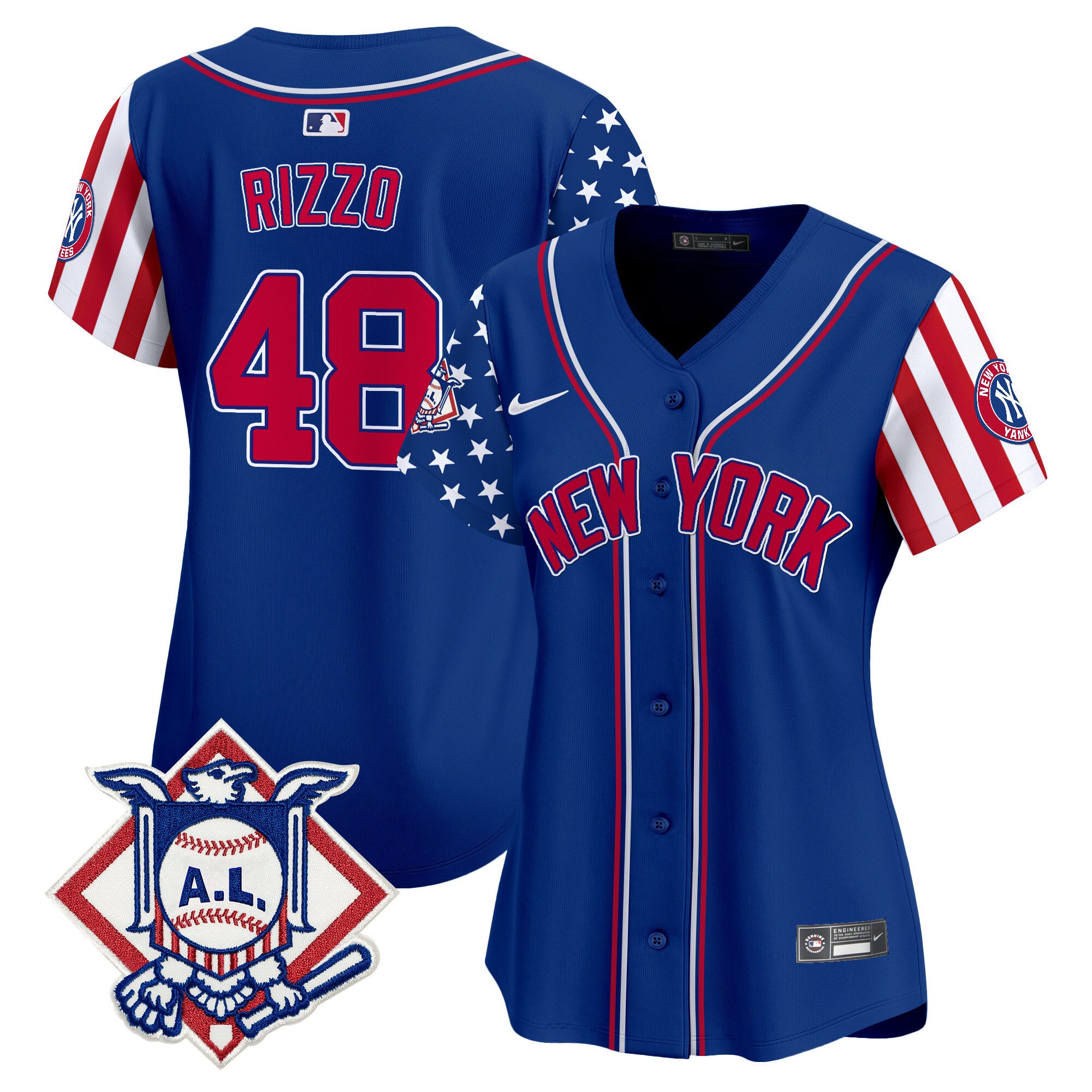 Women's Anthony Rizzo New York Yankees 2024 Fourth of July Vapor Premier Limited Royal Jersey V2 - All Stitched