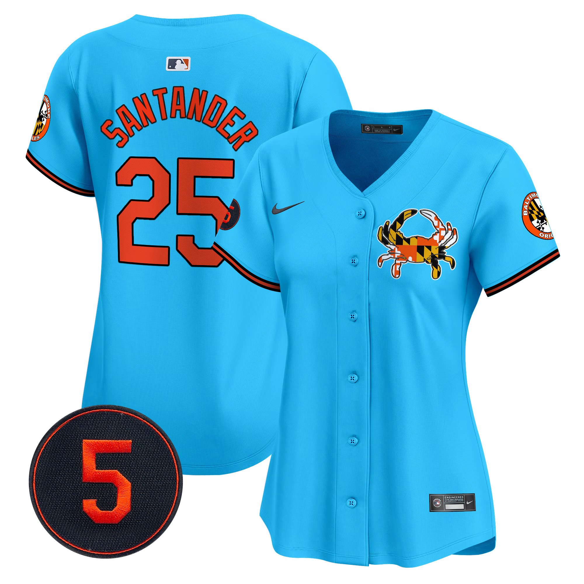 Women's Anthony Santander Baltimore Orioles Robinson Patch Vapor Premier Limited Light Blue Jersey V3 - All Stitched