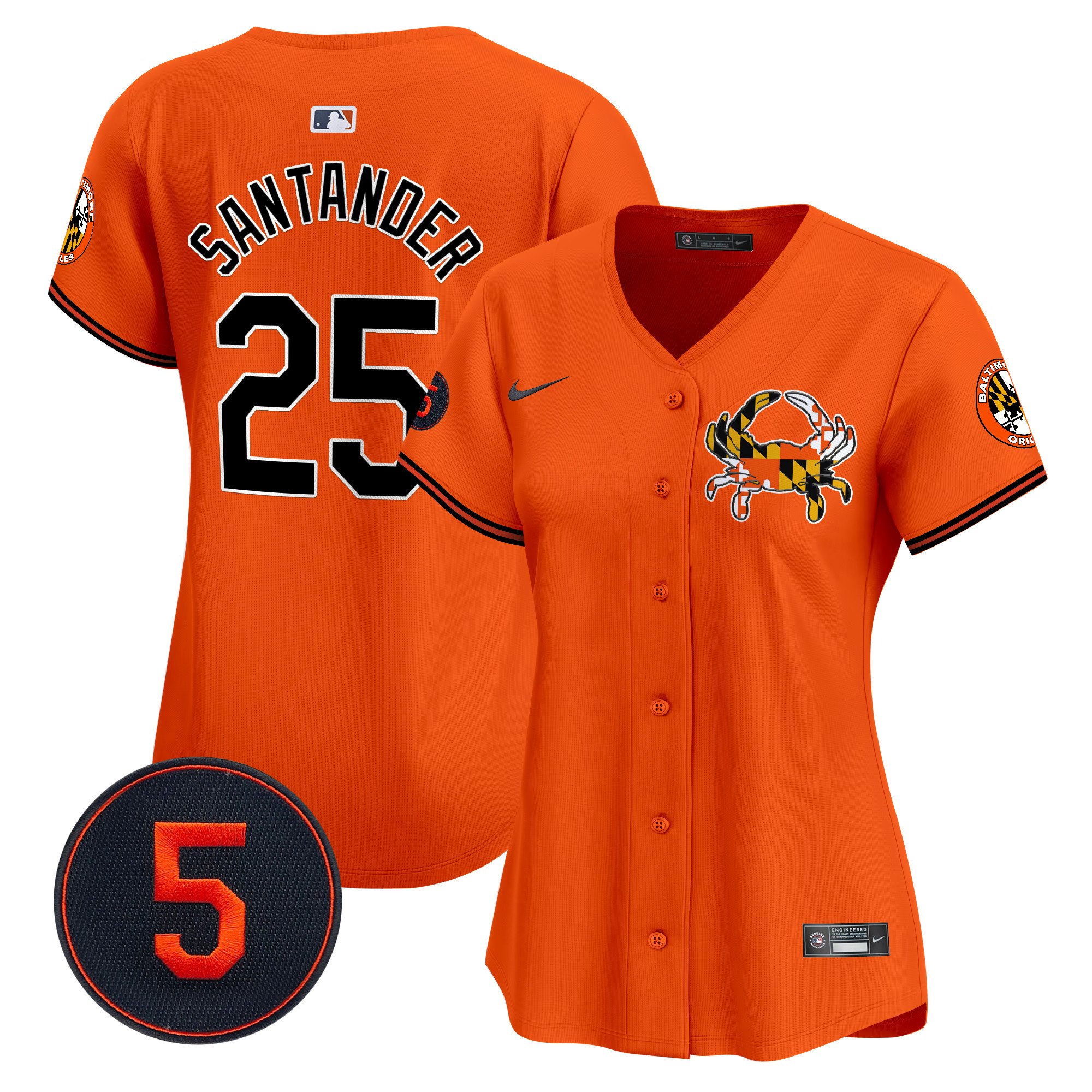 Women's Anthony Santander Baltimore Orioles Robinson Patch Vapor Premier Limited Orange Jersey V3 - All Stitched