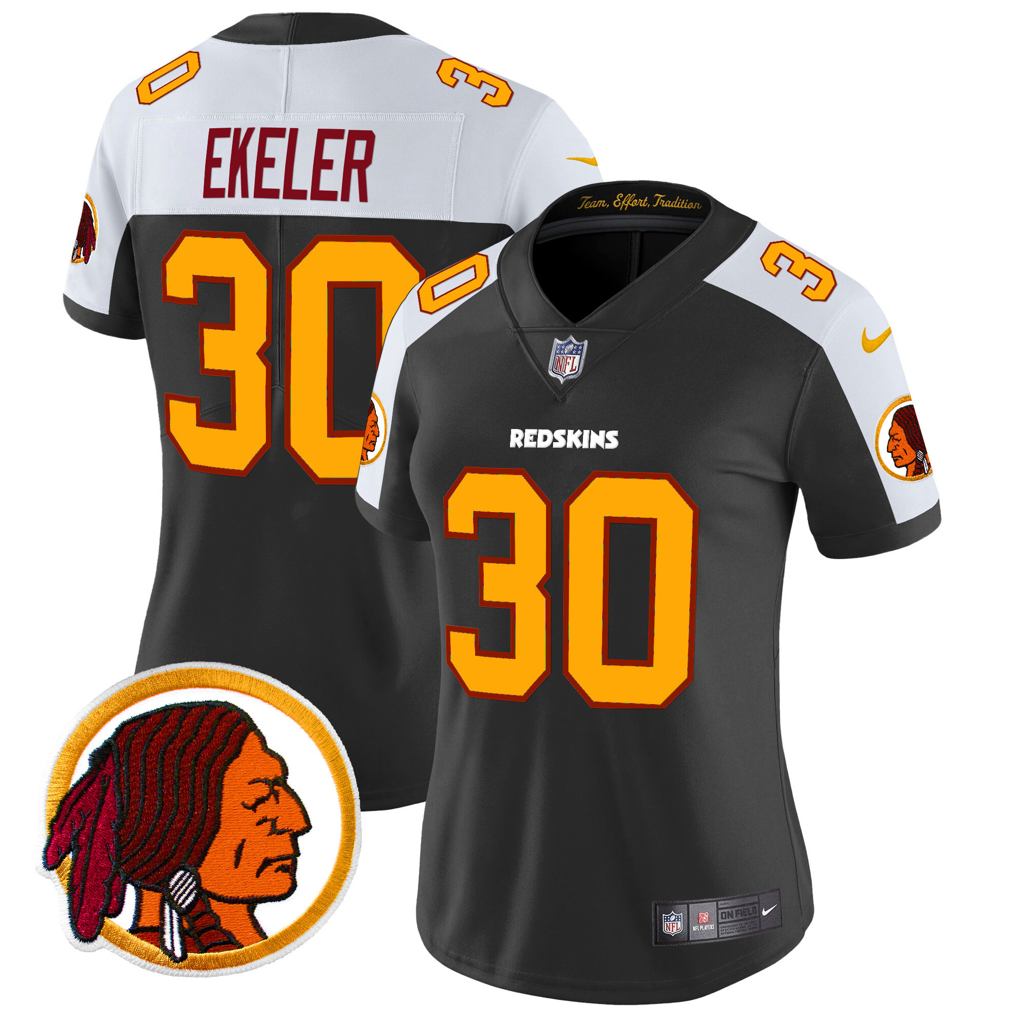 Women's Austin Ekeler Washington Redskins Throwback Vapor Limited Black Alternate Jersey V2 - All Stitched