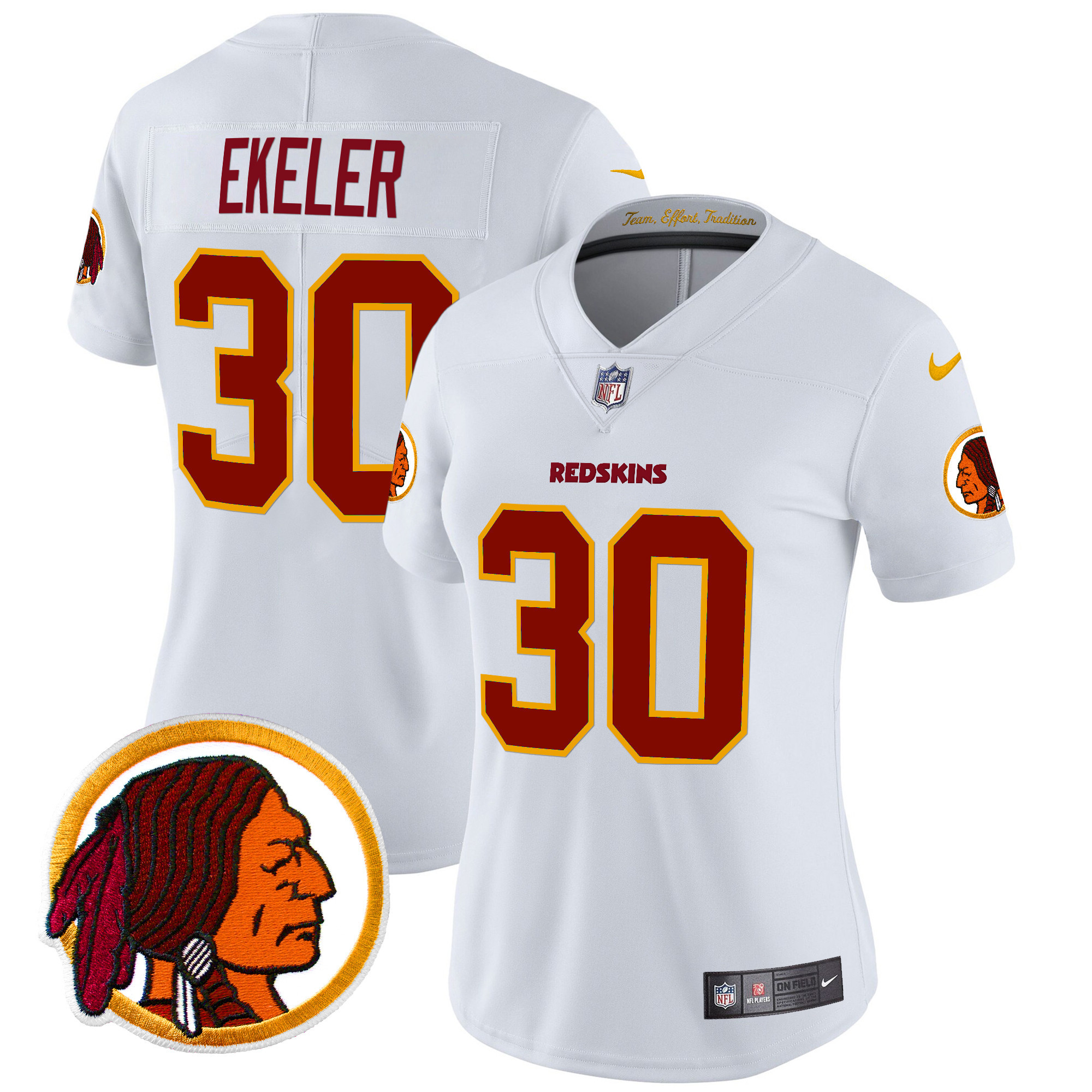 Women's Austin Ekeler Washington Redskins Throwback Vapor Limited White Jersey V2 - All Stitched