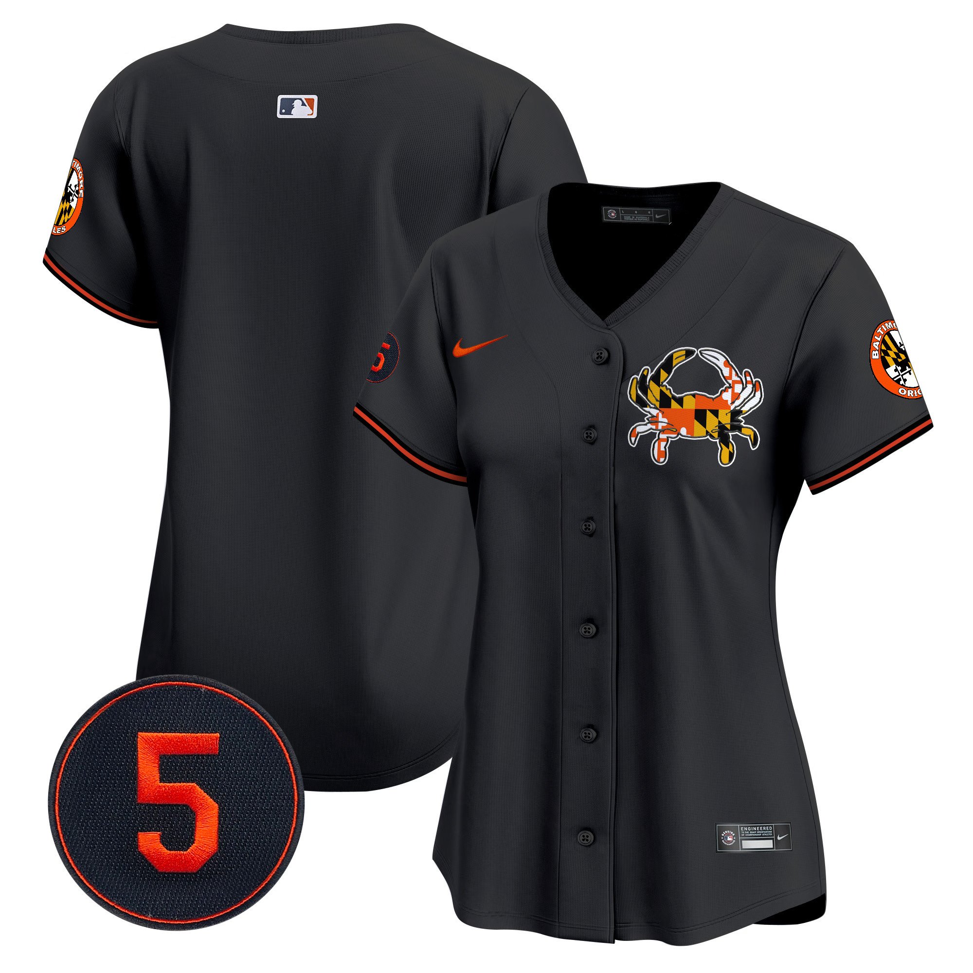 Women's Baltimore Orioles Robinson Patch Vapor Premier Limited Black Jersey V3 - All Stitched