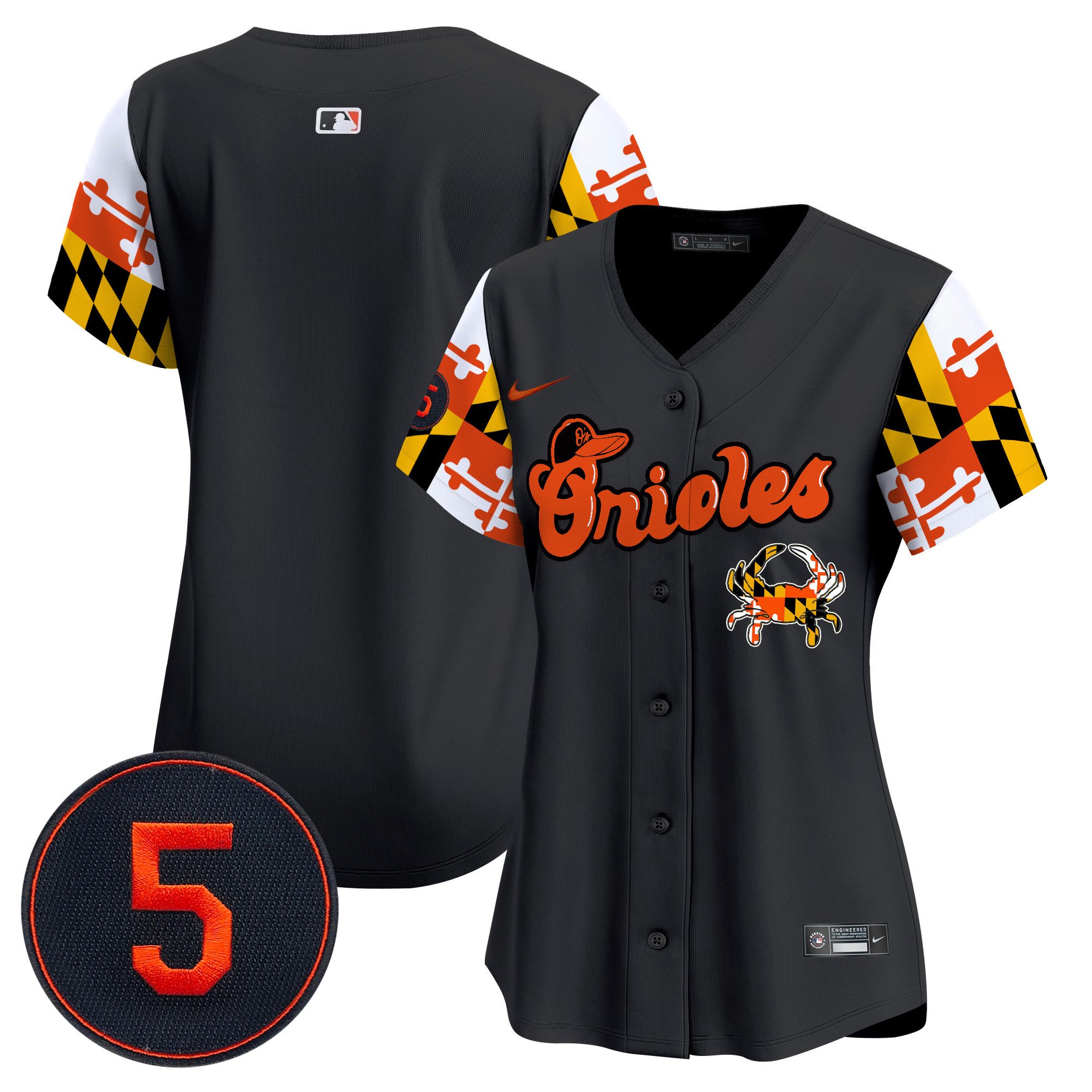 Women's Baltimore Orioles Robinson Patch Vapor Premier Limited Black Jersey V7 - All Stitched