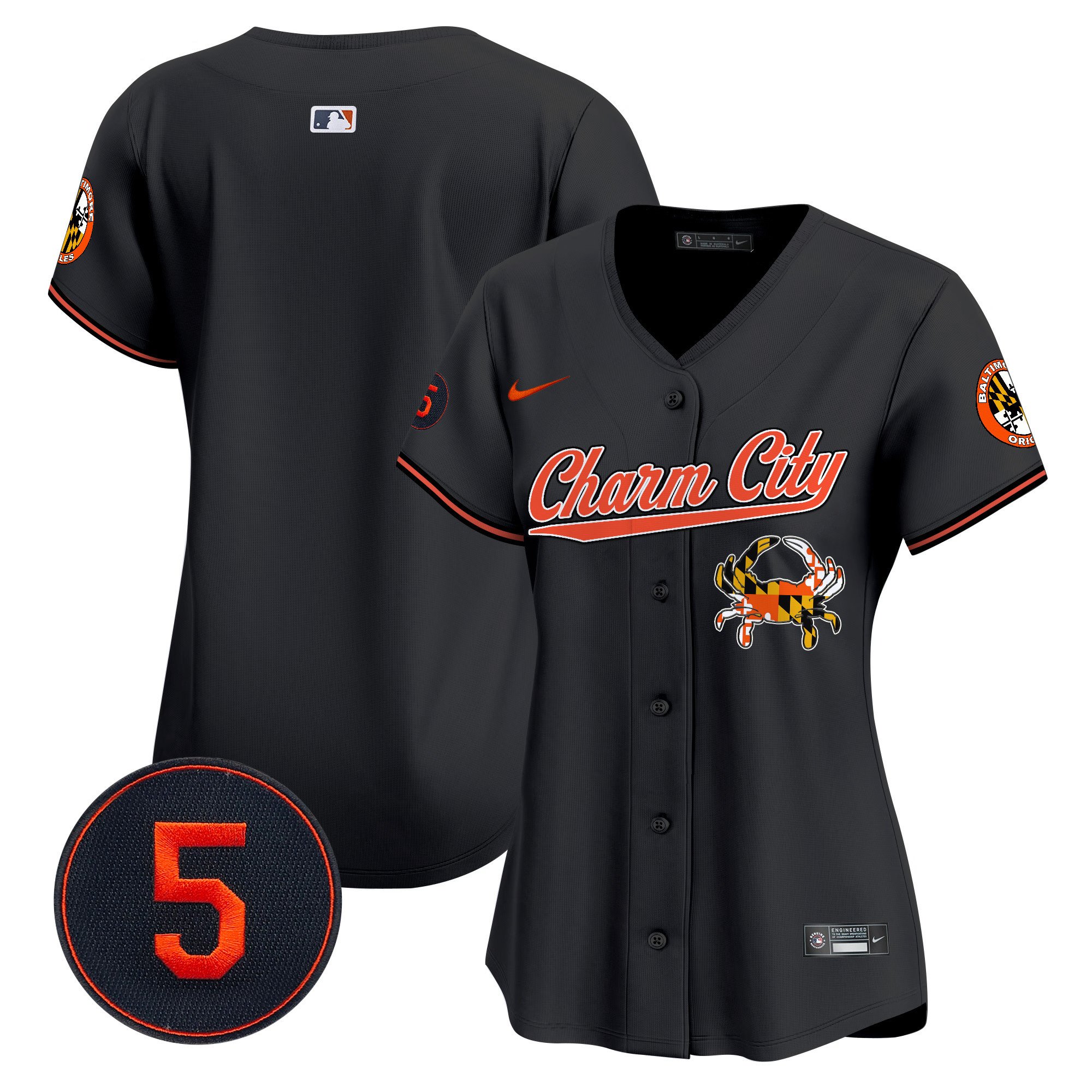 Women's Baltimore Orioles Robinson Patch Vapor Premier Limited Black Jersey V8 - All Stitched