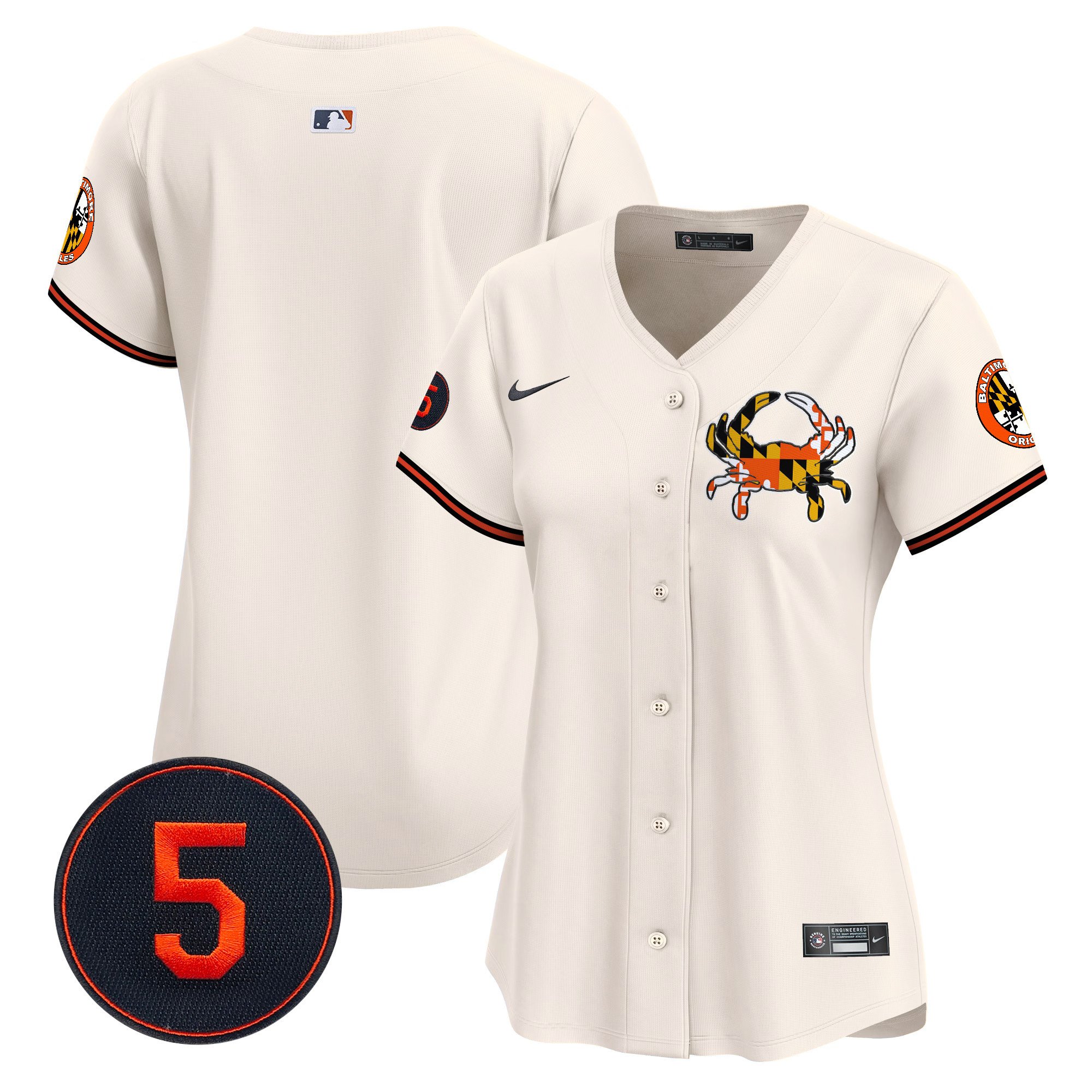Women's Baltimore Orioles Robinson Patch Vapor Premier Limited Cream Jersey V3 - All Stitched