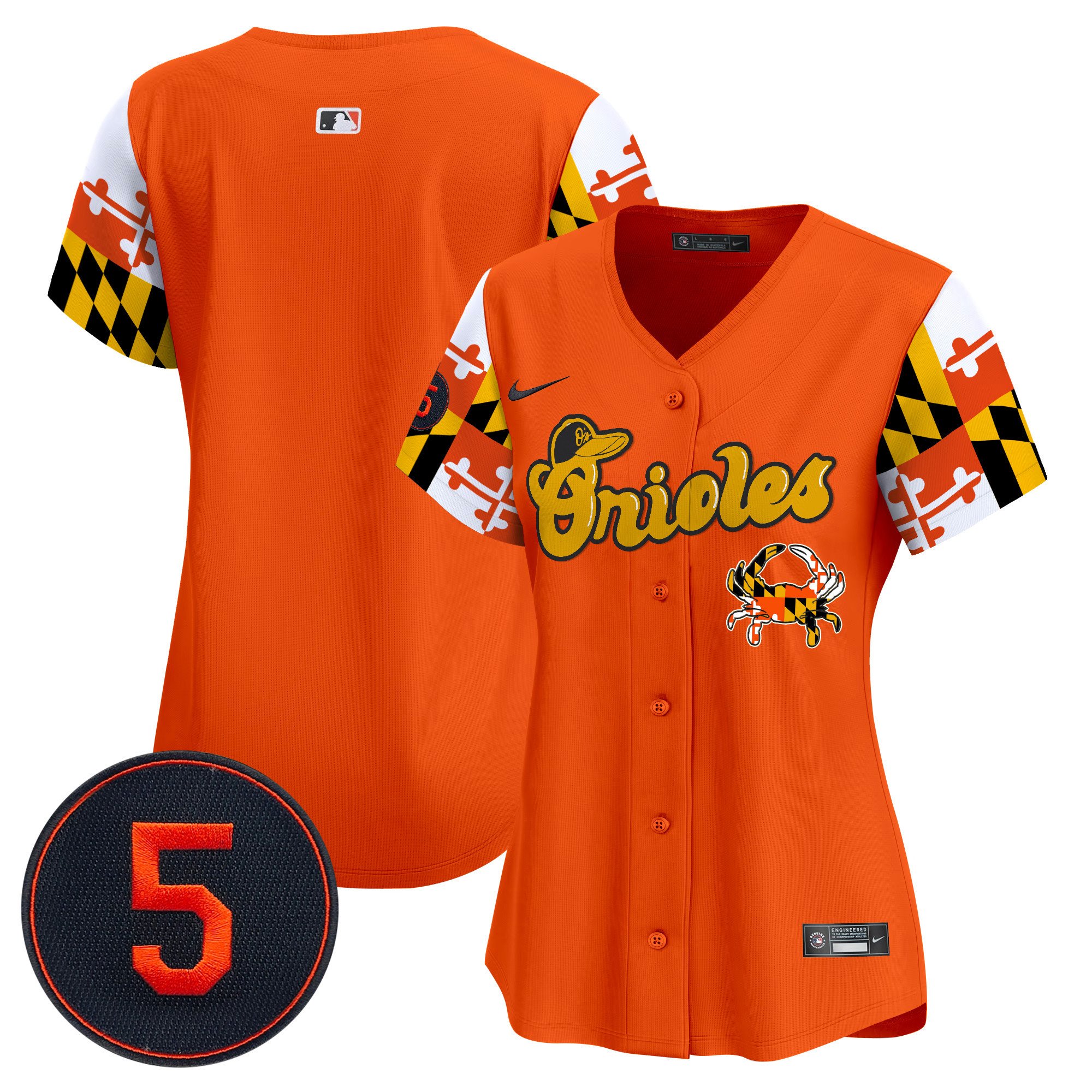 Women's Baltimore Orioles Robinson Patch Vapor Premier Limited Orange Jersey V7 - All Stitched