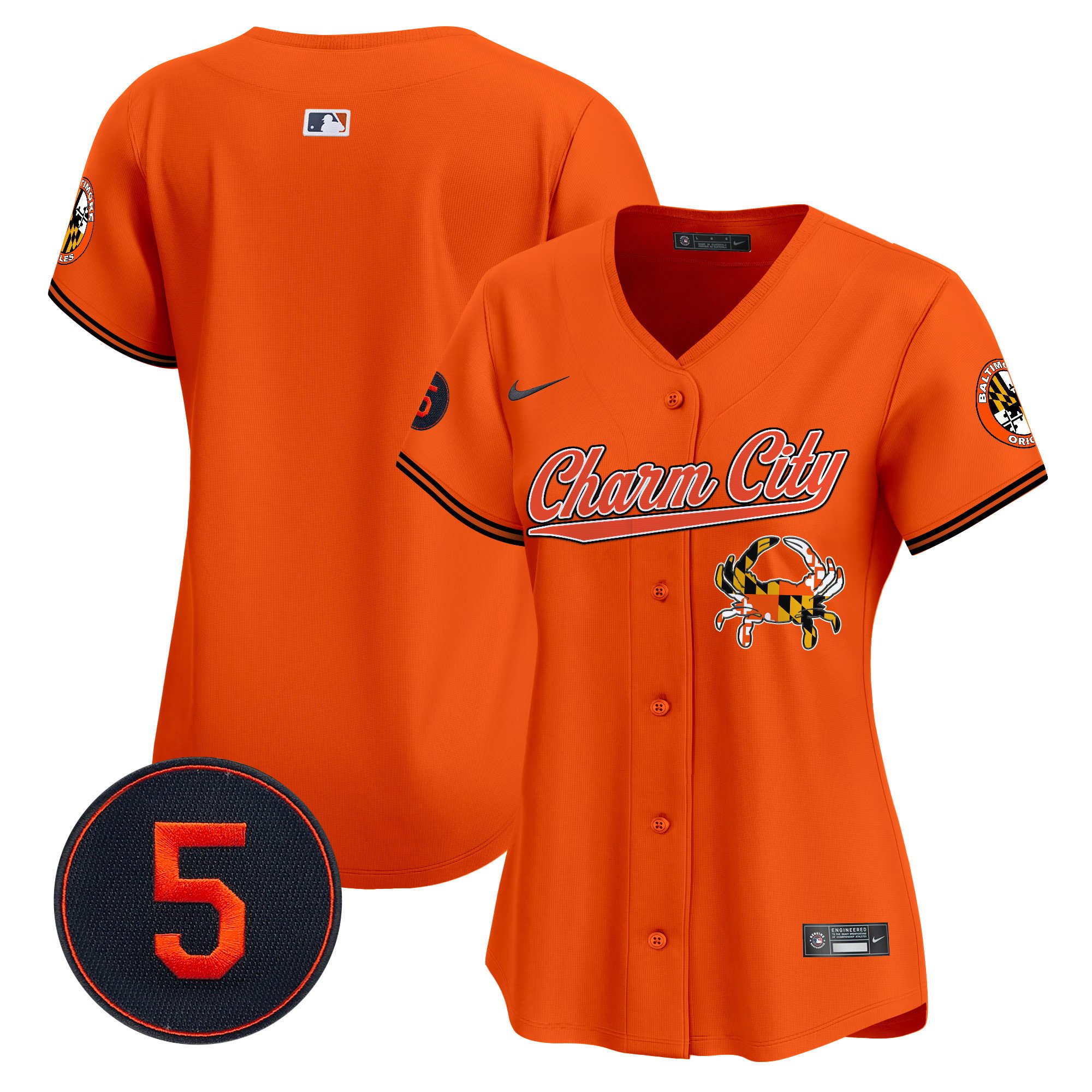 Women's Baltimore Orioles Robinson Patch Vapor Premier Limited Orange Jersey V8 - All Stitched