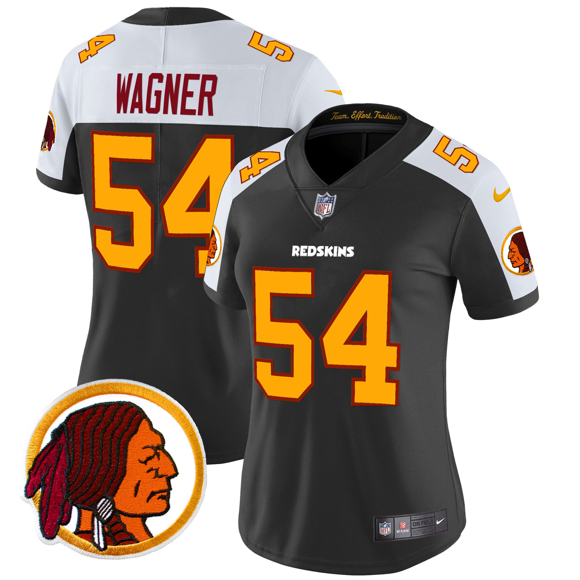 Women's Bobby Wagner Washington Redskins Throwback Vapor Limited Black Alternate Jersey V2 - All Stitched