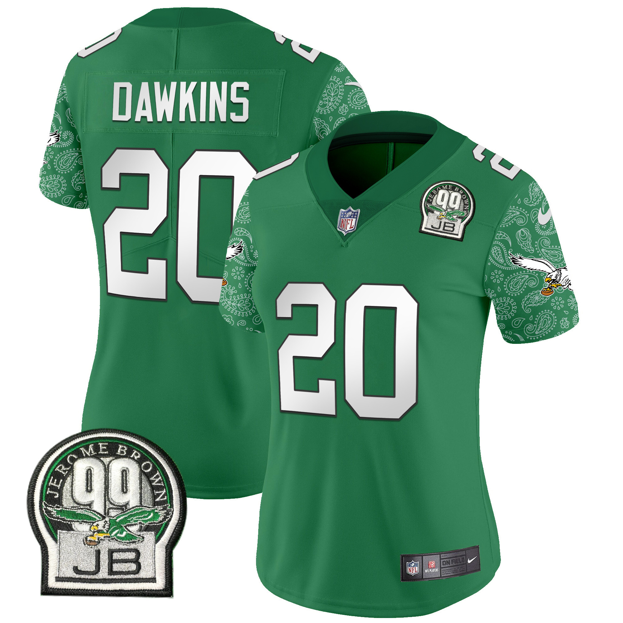 Women's Brian Dawkins Philadelphia Eagles Kelly Green Vapor Limited Kelly Green Jersey V4 - All Stitched