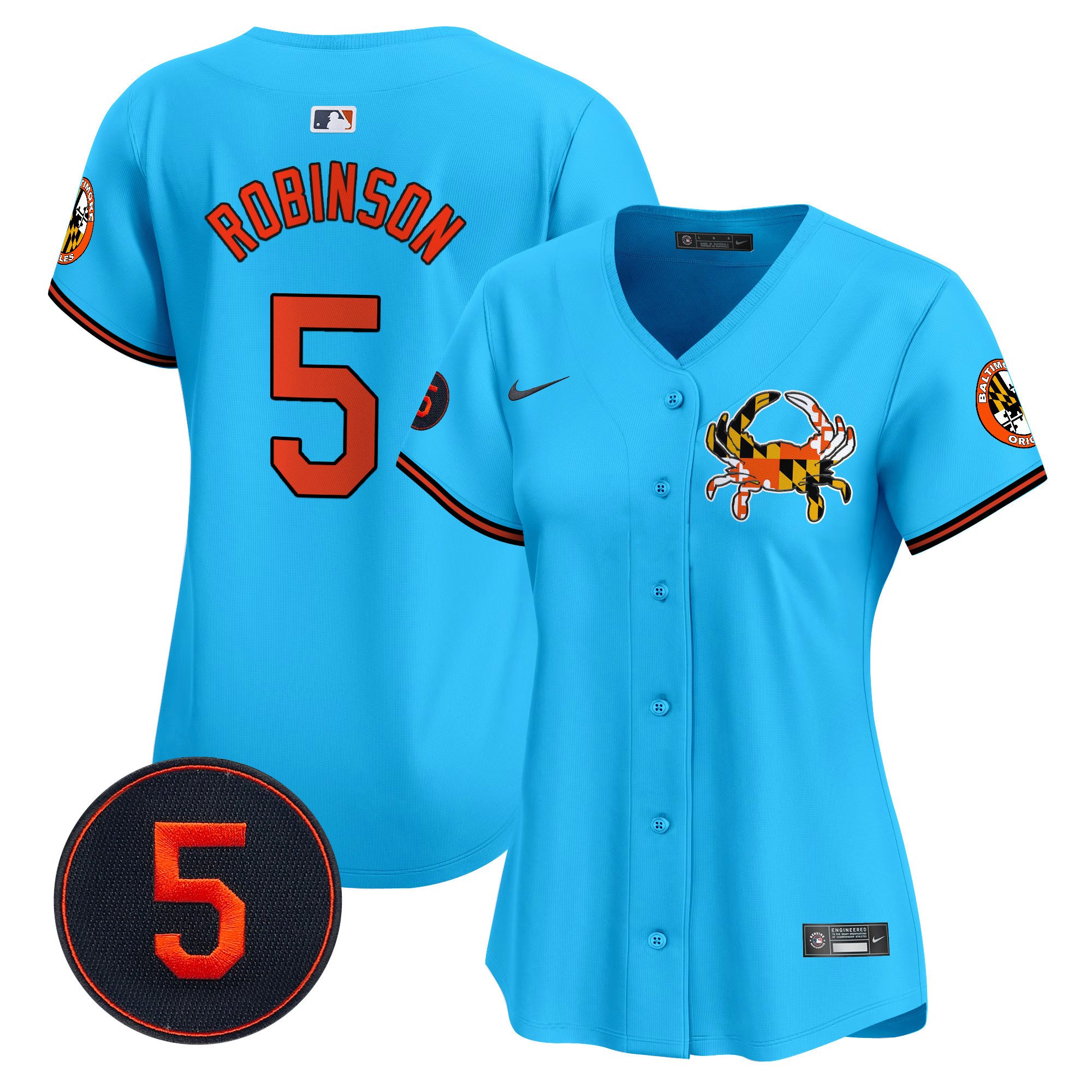 Women's Brooks Robinson Baltimore Orioles Robinson Patch Vapor Premier Limited Light Blue Jersey V3 - All Stitched