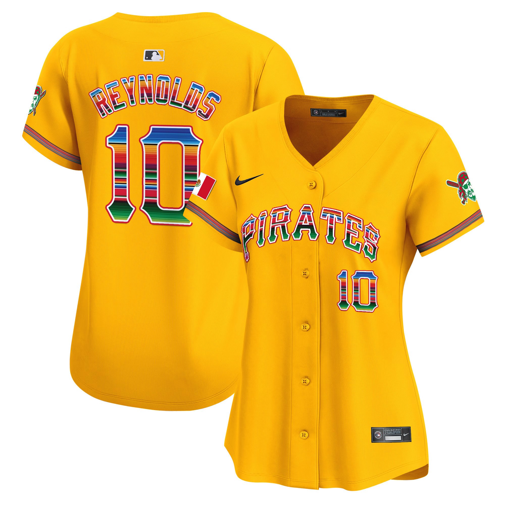 Women's Bryan Reynolds Pittsburgh Pirates Mexico Vapor Premier Limited Gold Jersey - All Stitched