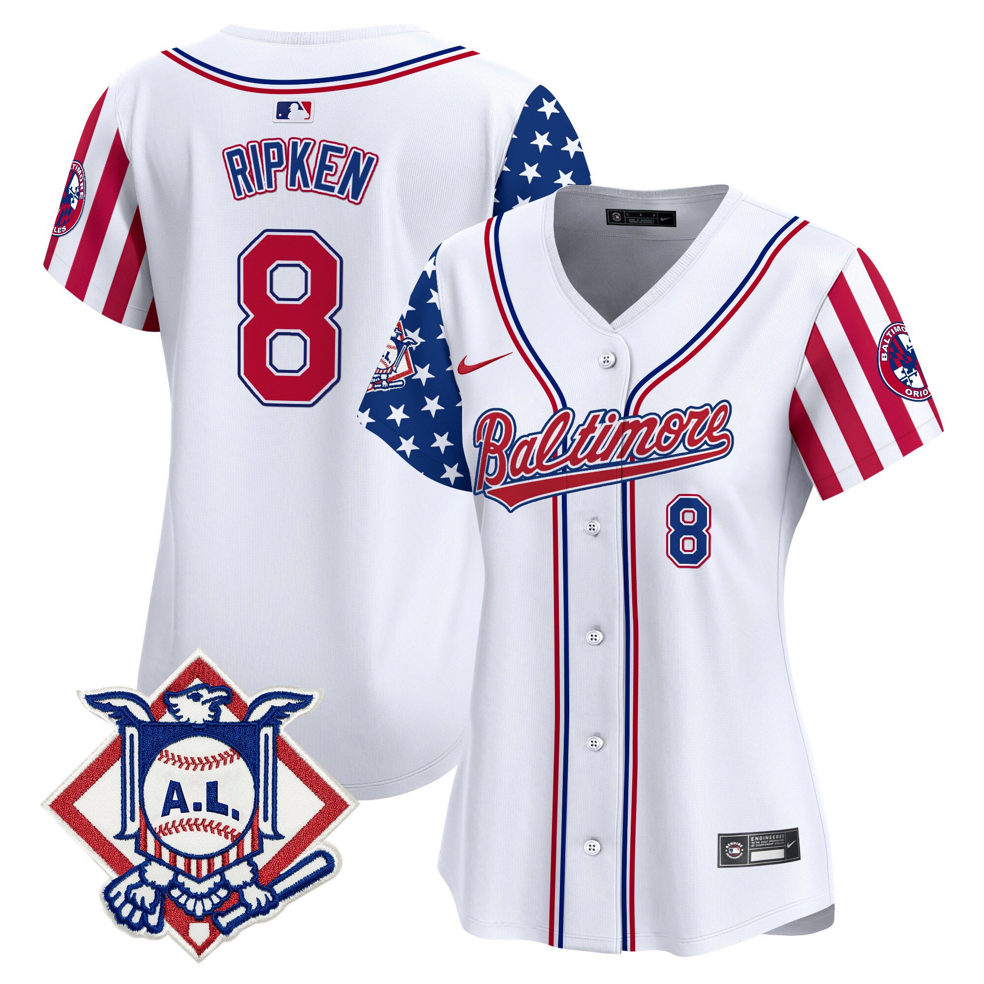 Women's Cal Ripken Baltimore Orioles 2024 Fourth of July Vapor Premier Limited White Limited Jersey - All Stitched