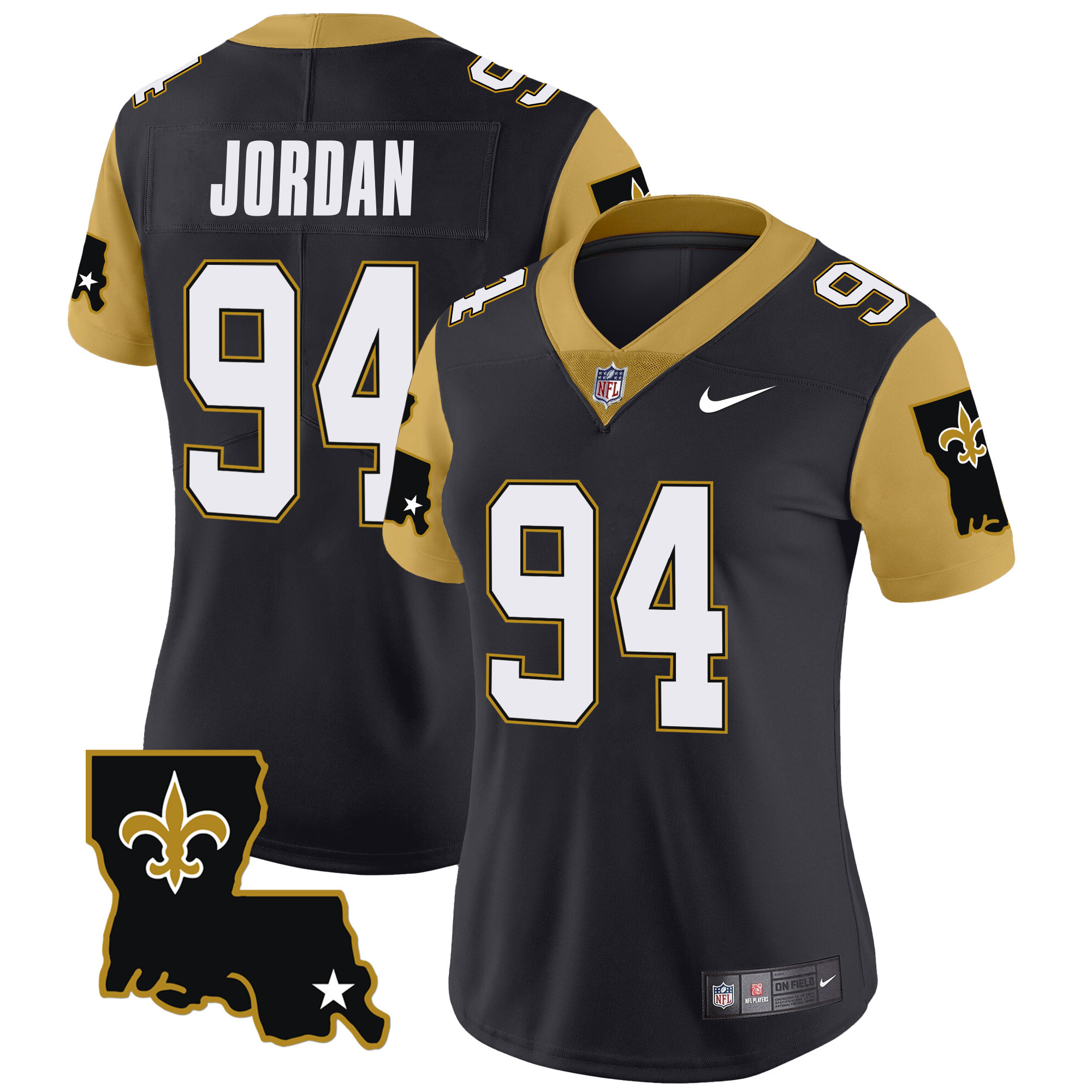 Women's Cameron Jordan New Orleans Saints 1987 Legacy Vapor Limited Black Jersey V2 - All Stitched