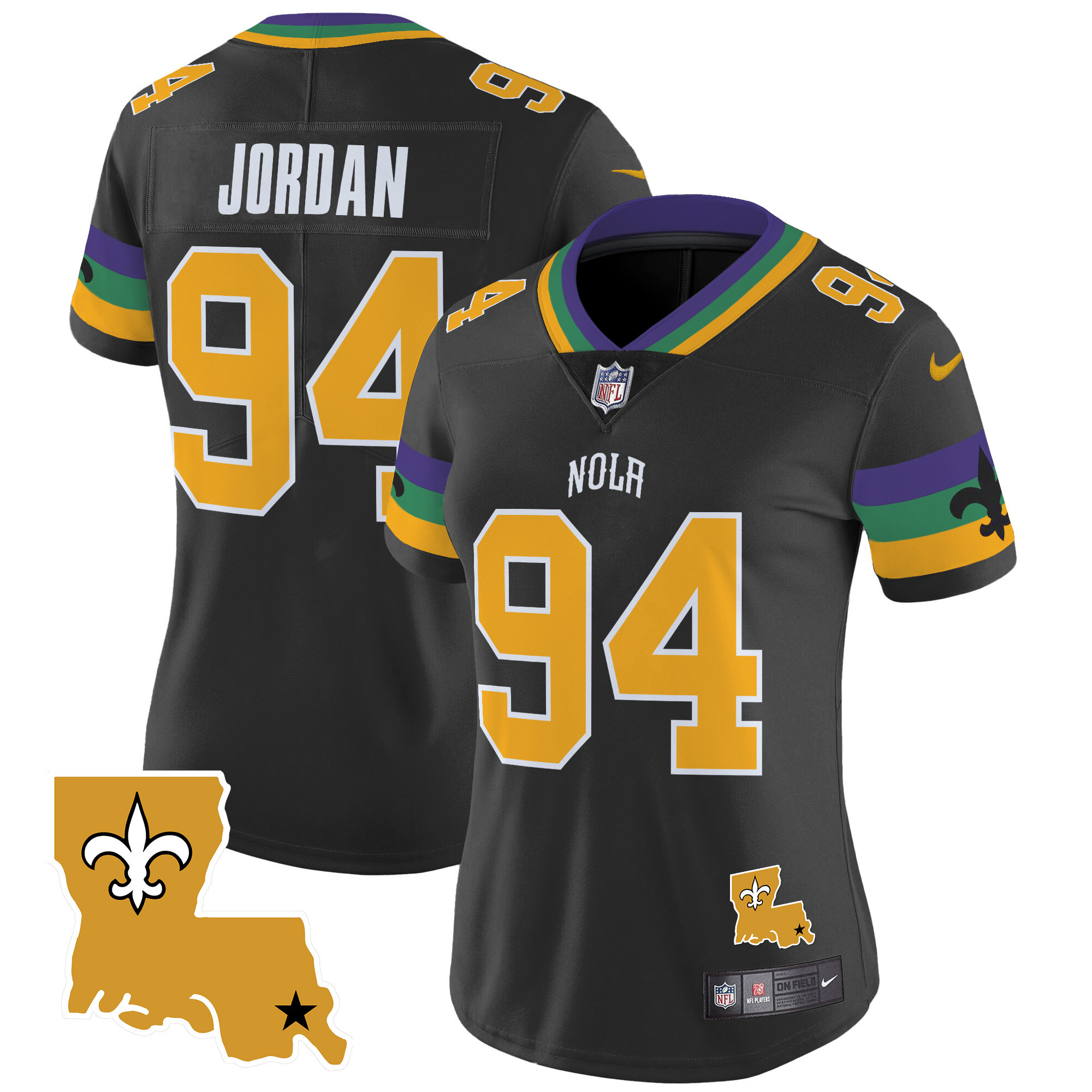 Women's Cameron Jordan New Orleans Saints 2024 New Orleans City Vapor Limited Black Jersey - All Stitched