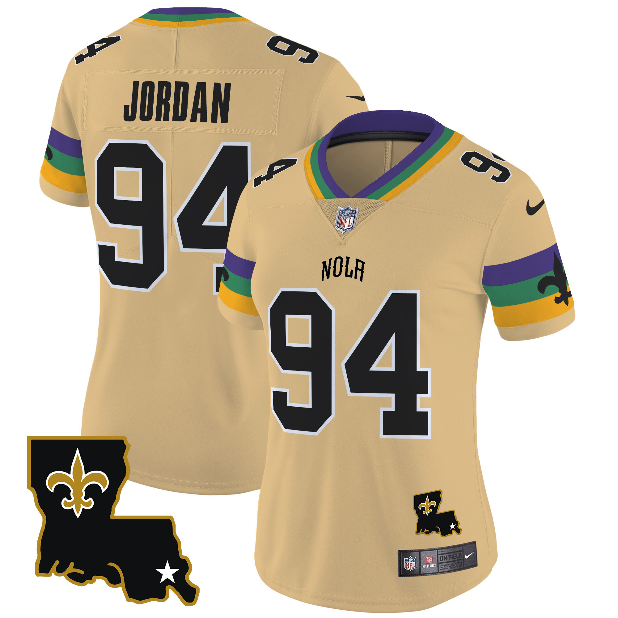 Women's Cameron Jordan New Orleans Saints 2024 New Orleans City Vapor Limited Gold Jersey - All Stitched