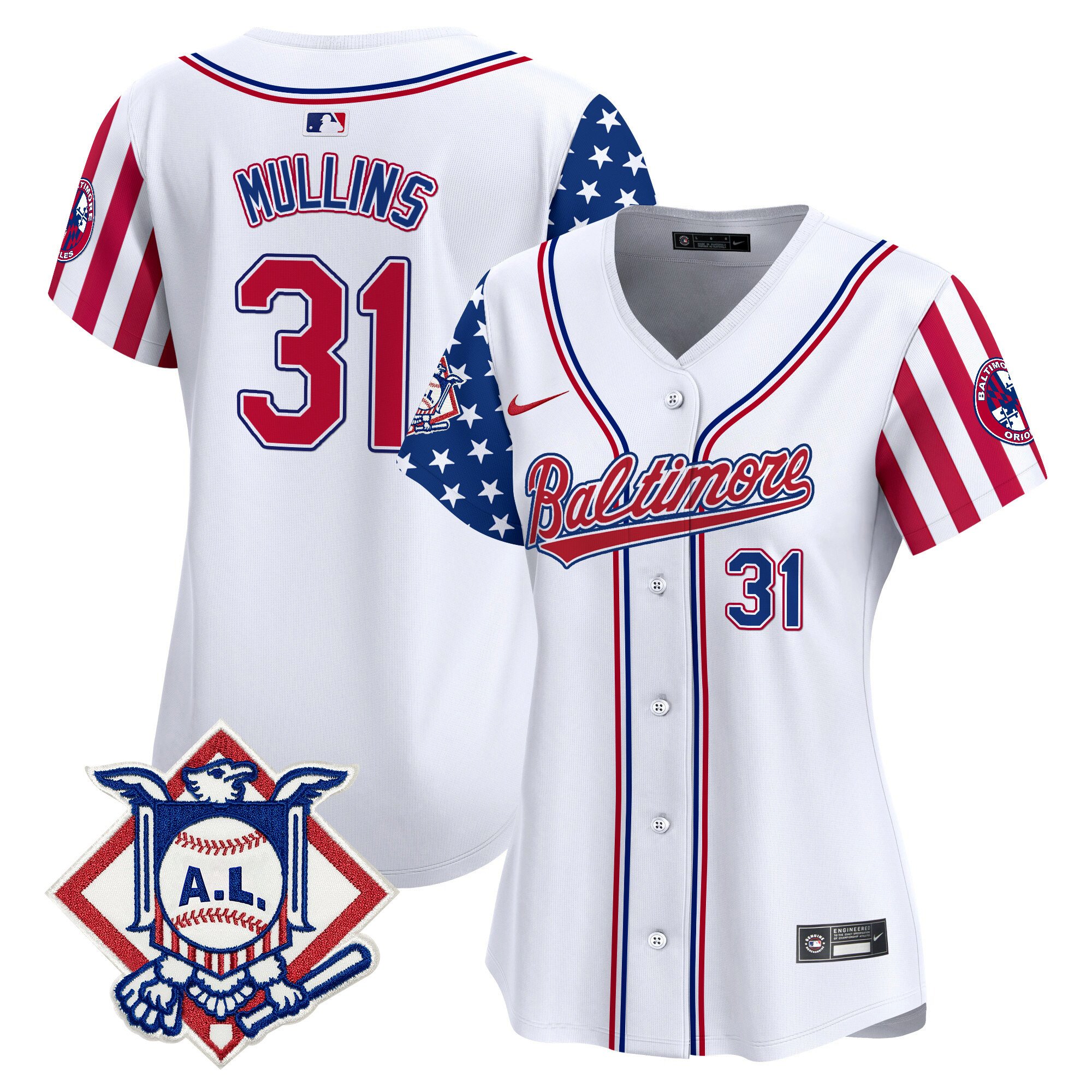 Women's Cedric Mullins Baltimore Orioles 2024 Fourth of July Vapor Premier Limited White Limited Jersey - All Stitched