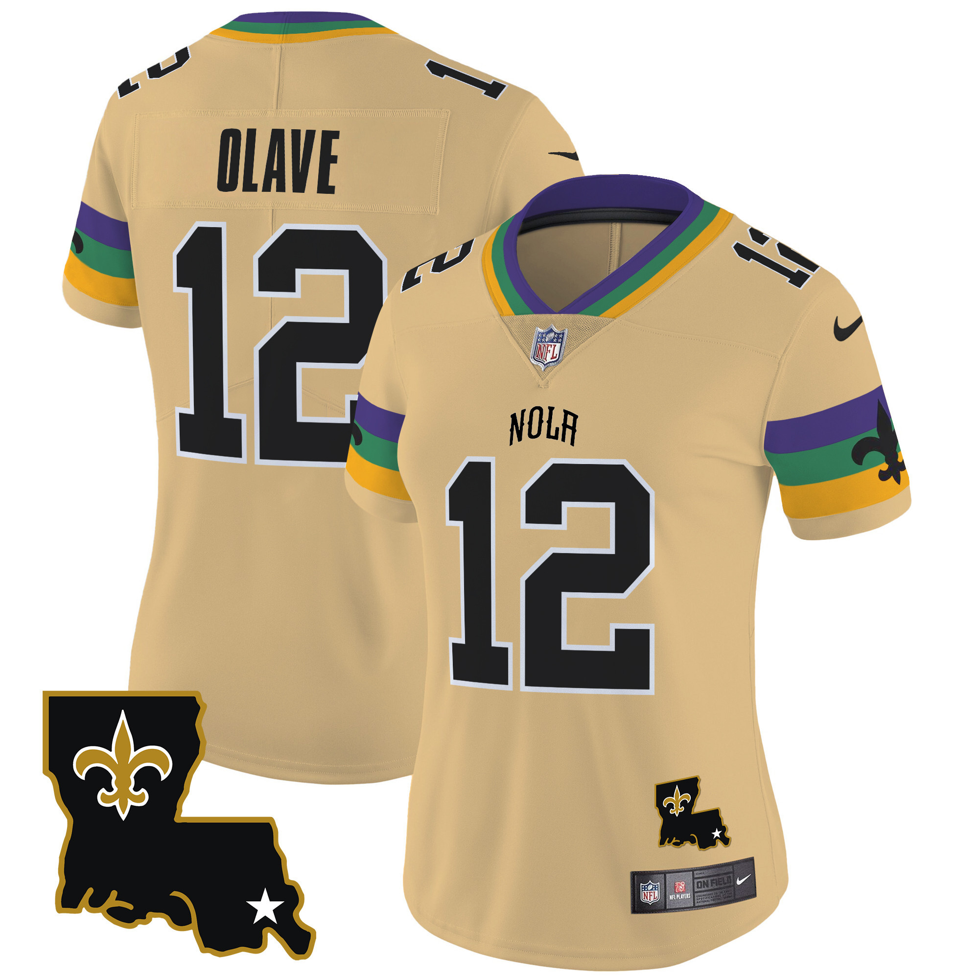Women's Chris Olave New Orleans Saints 2024 New Orleans City Vapor Limited Gold Jersey - All Stitched