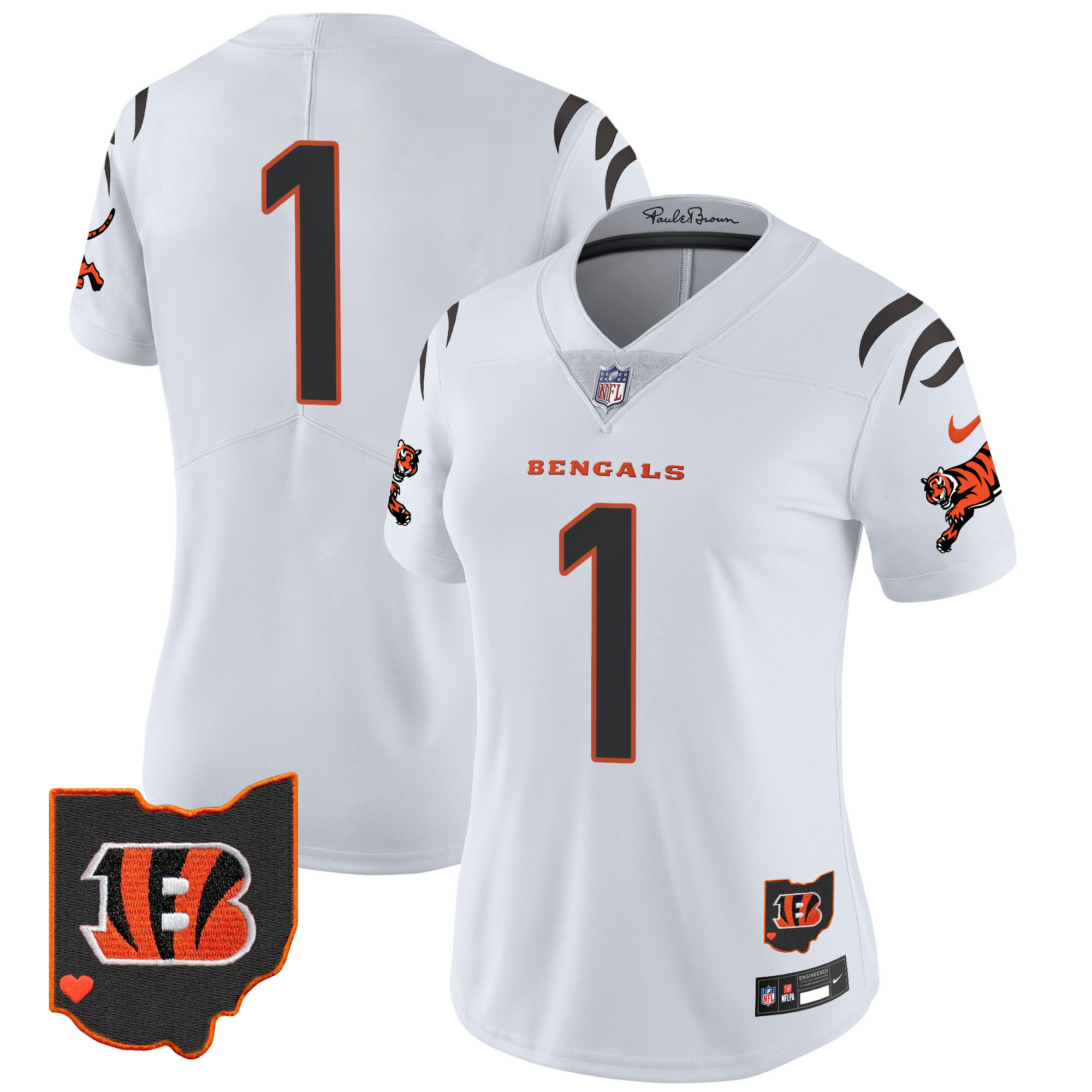 Women's Cincinnati Bengals 2024 Vapor Limited  White Jersey - All Stitched