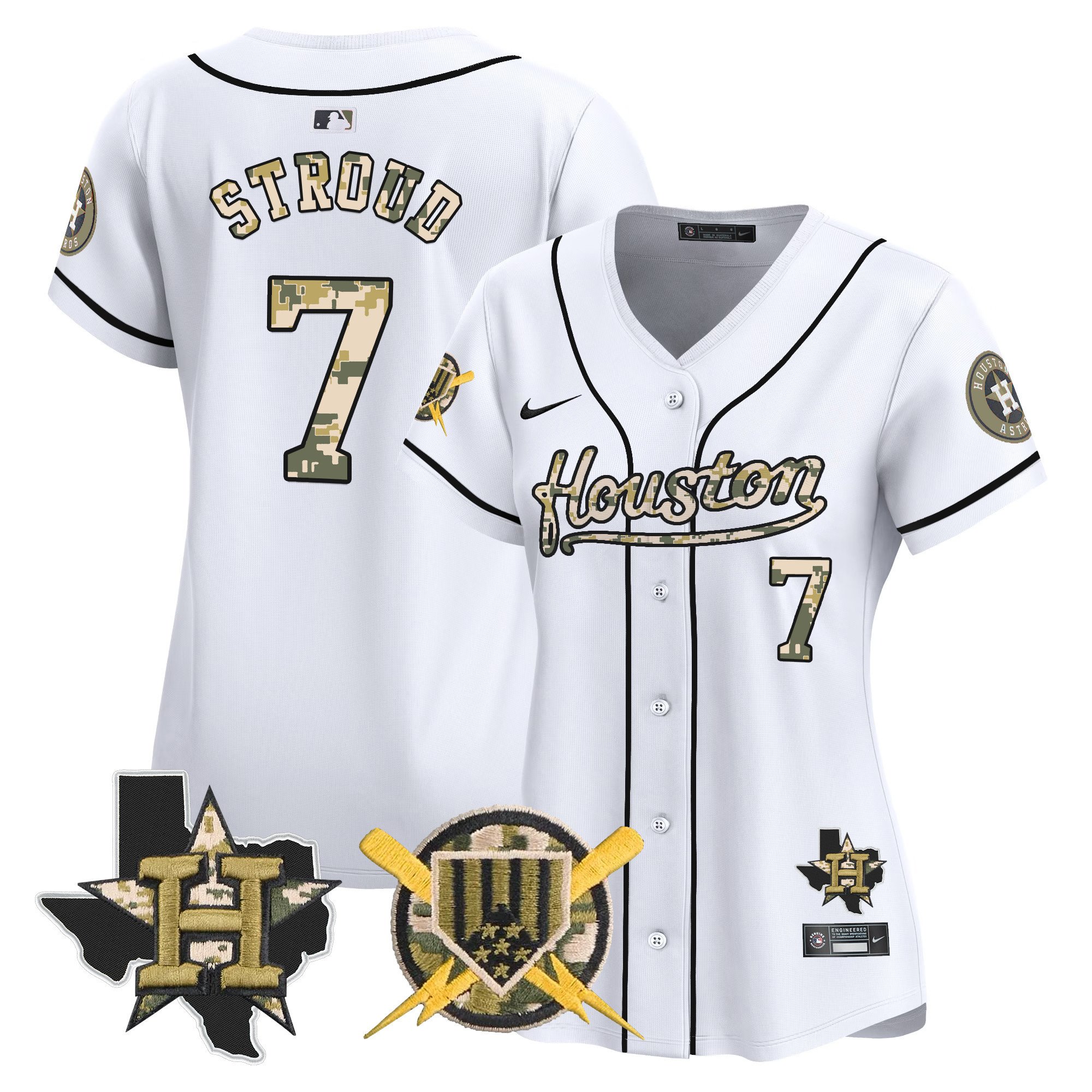 Women's CJ Stroud Houston Astros Armed Forces Day Vapor Premier Limited White Jersey - All Stitched