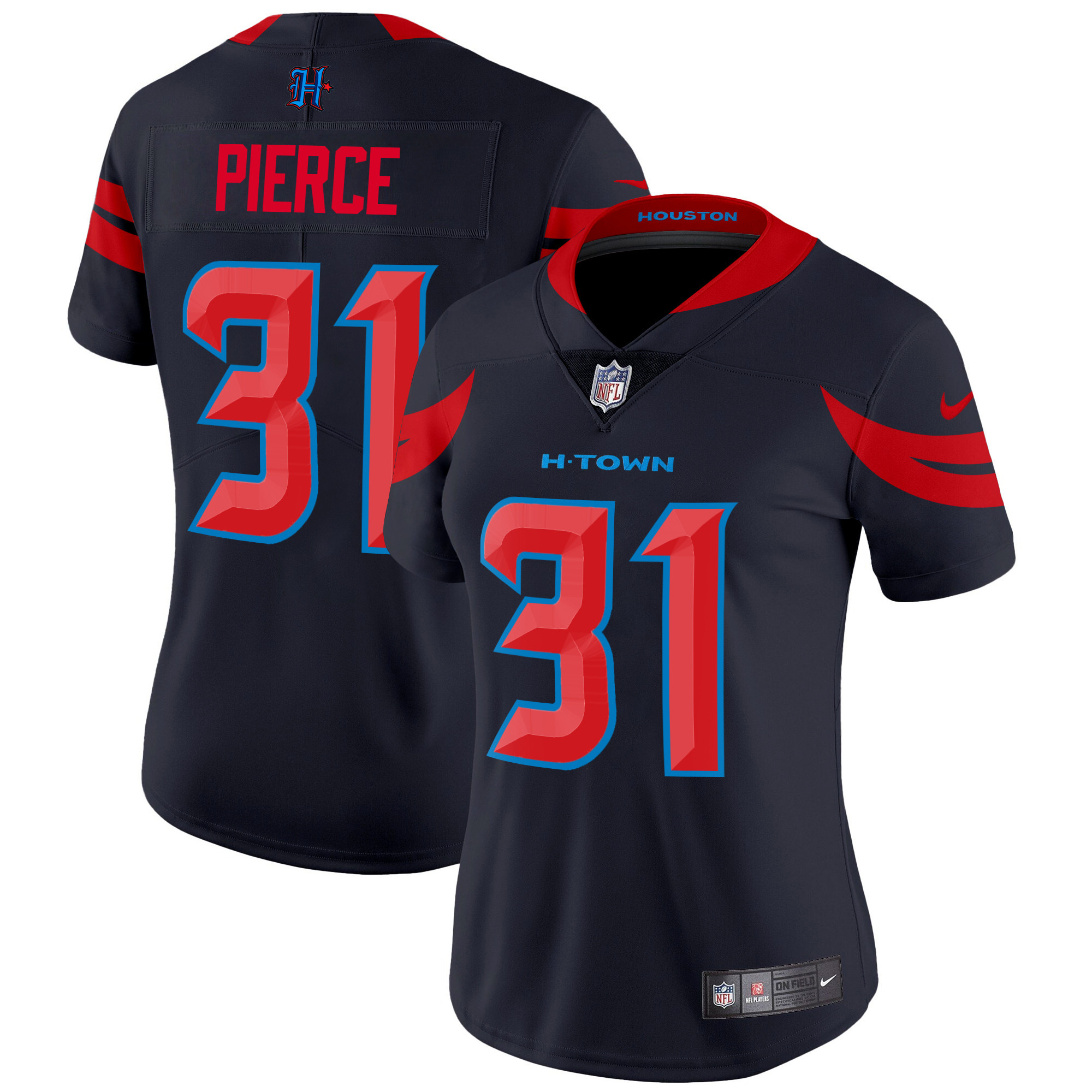 Women's Dameon Pierce Houston Texans 2024 Vapor Limited Navy Limited Jersey V3 - All Stitched
