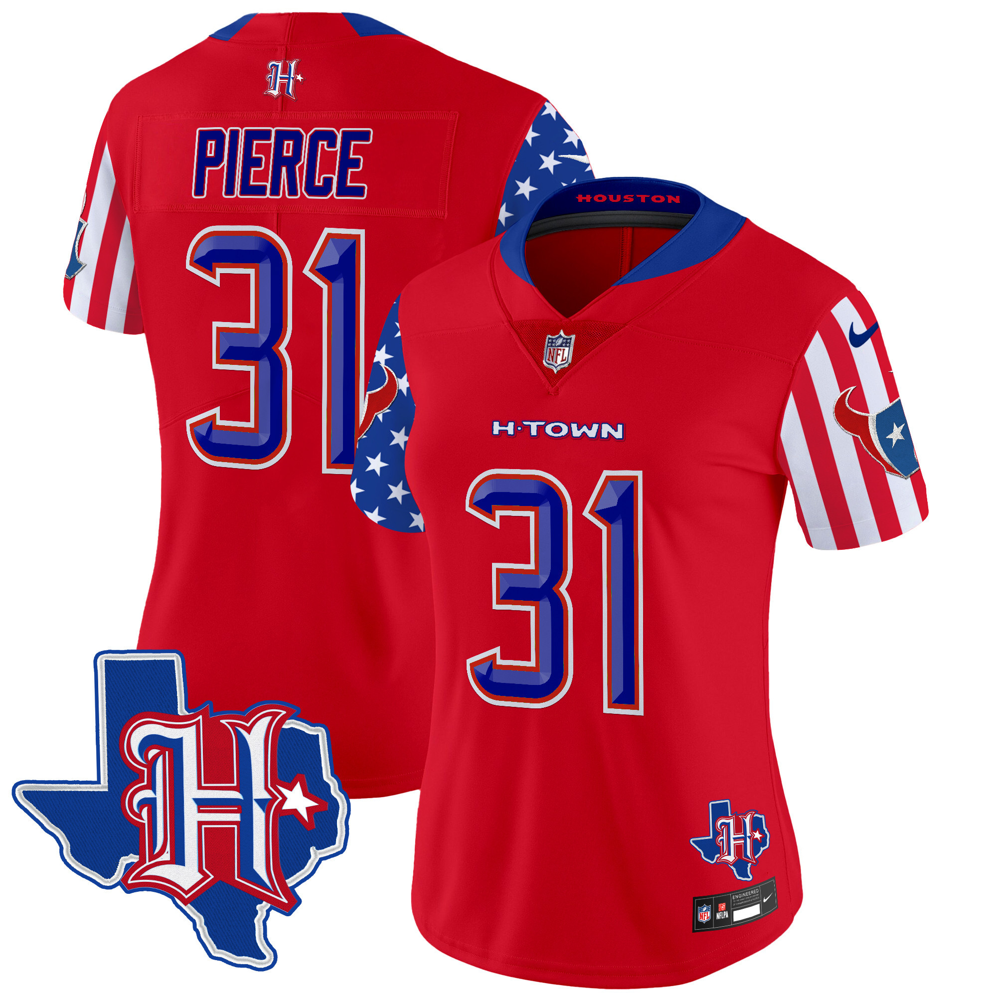 Women's Dameon Pierce Houston Texans American Style Vapor Limited Red Jersey - All Stitched